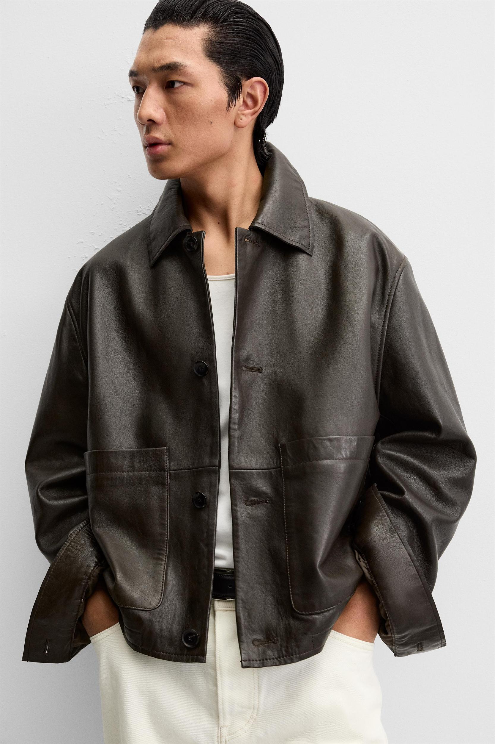 POCKET LEATHER JACKET Product Image