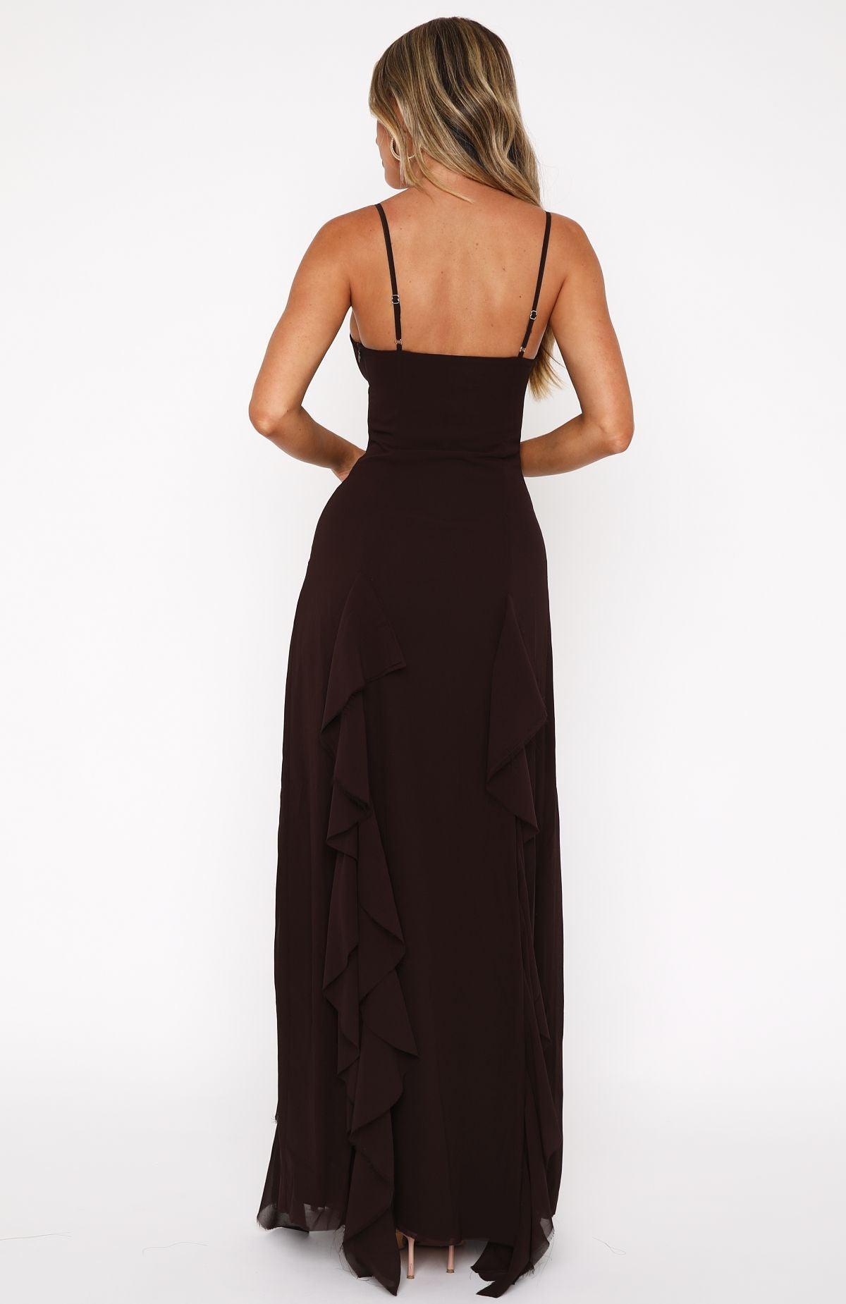 Summer Solstice Maxi Dress Chocolate Product Image