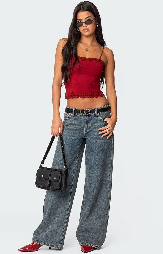 Edikted Women's Cruella Lace Trim Tank Top Product Image