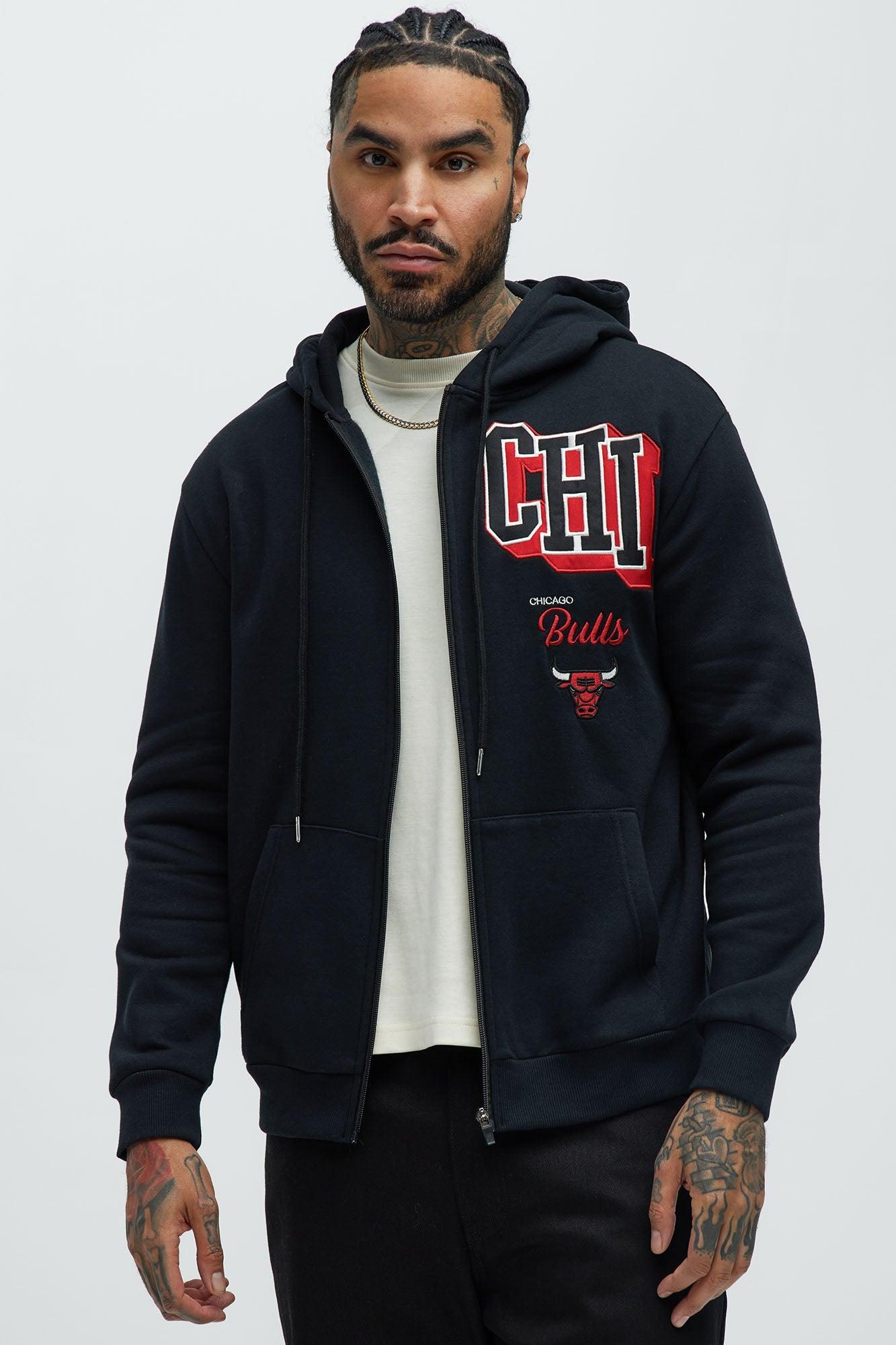 Bulls Bold Zip Up Hoodie - Black Product Image
