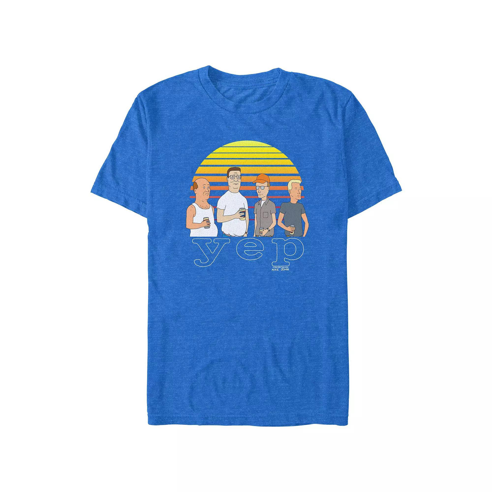 Men's King Of The Hill Yep Sunset Graphic Tee, Size: Small, Royal Grey Product Image