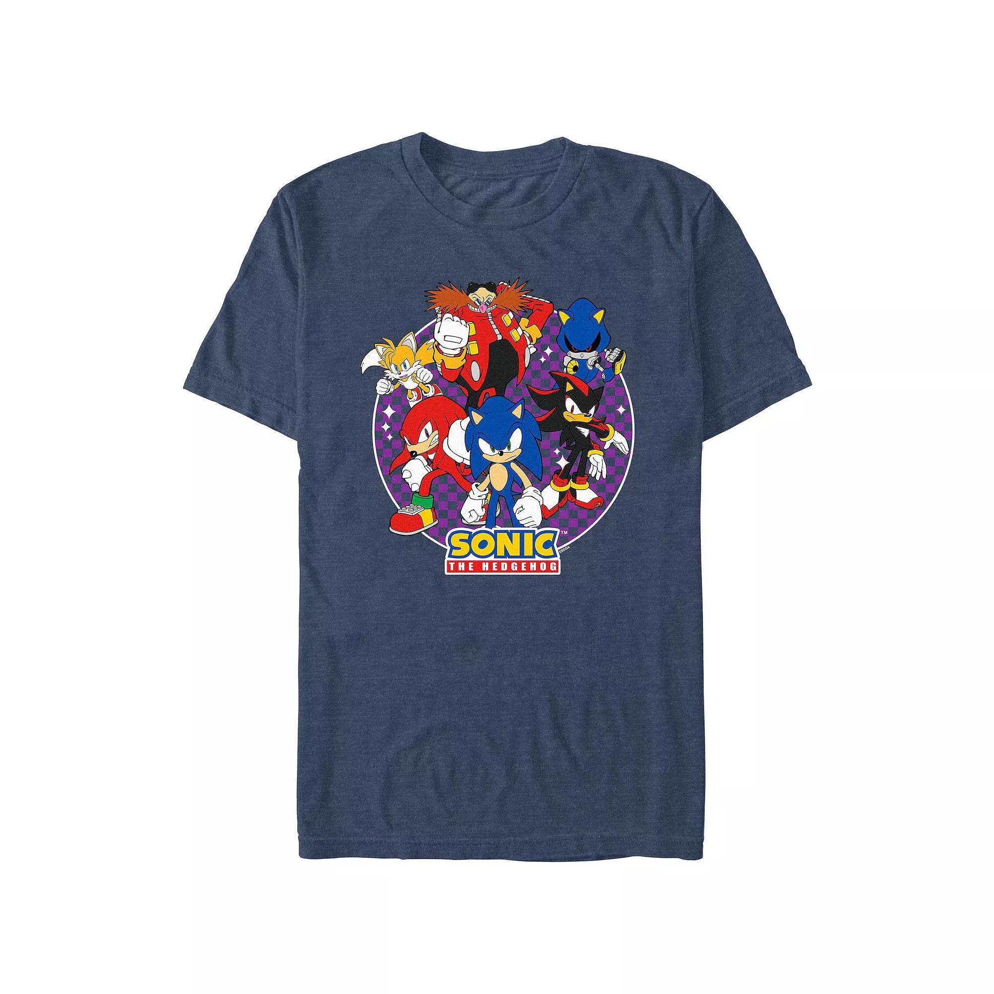 Men's Sonic The Hedgehog Ready For Action Graphic Tee, Size: XL, Navy Grey Product Image
