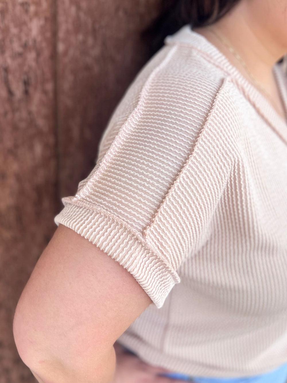 PLUS Room to Breath Taupe Ribbed Top* Product Image
