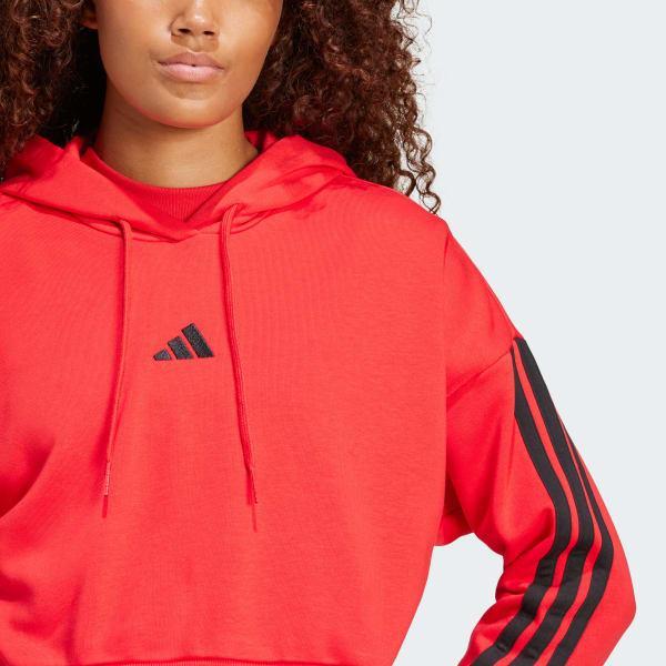 Women's adidas Essentials 3-Stripes French Terry Sportswear Hoodie, Size: XL, Black White Product Image