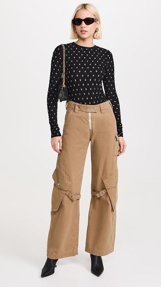 FRAME Dotted Stretch Mesh Top | Shopbop Product Image