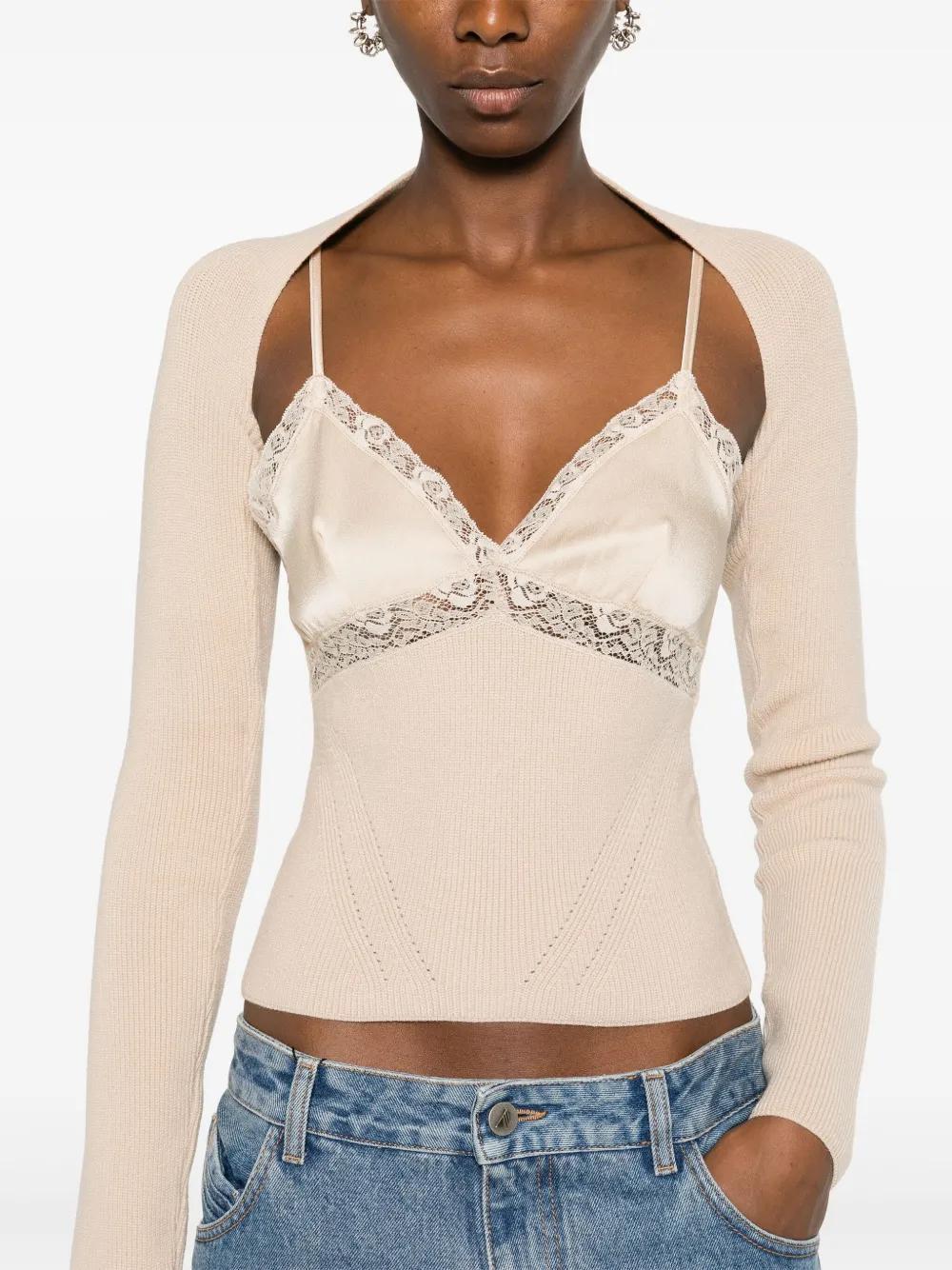 layered lace-detailed tank top Product Image