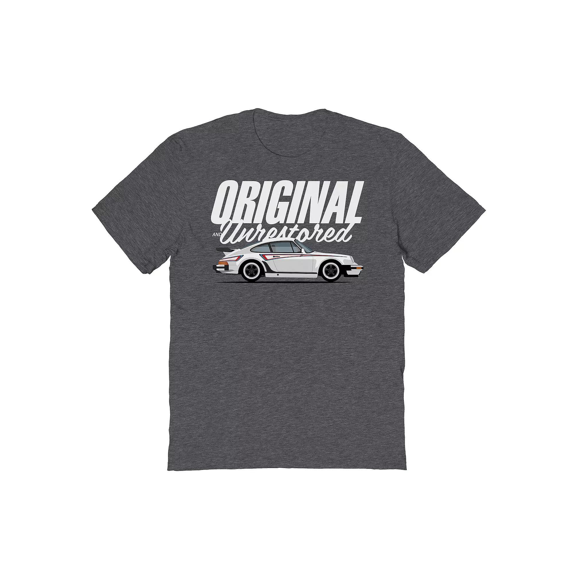 Mens Original & Unrestored Porker Car Graphic Tee Dark Grey Product Image