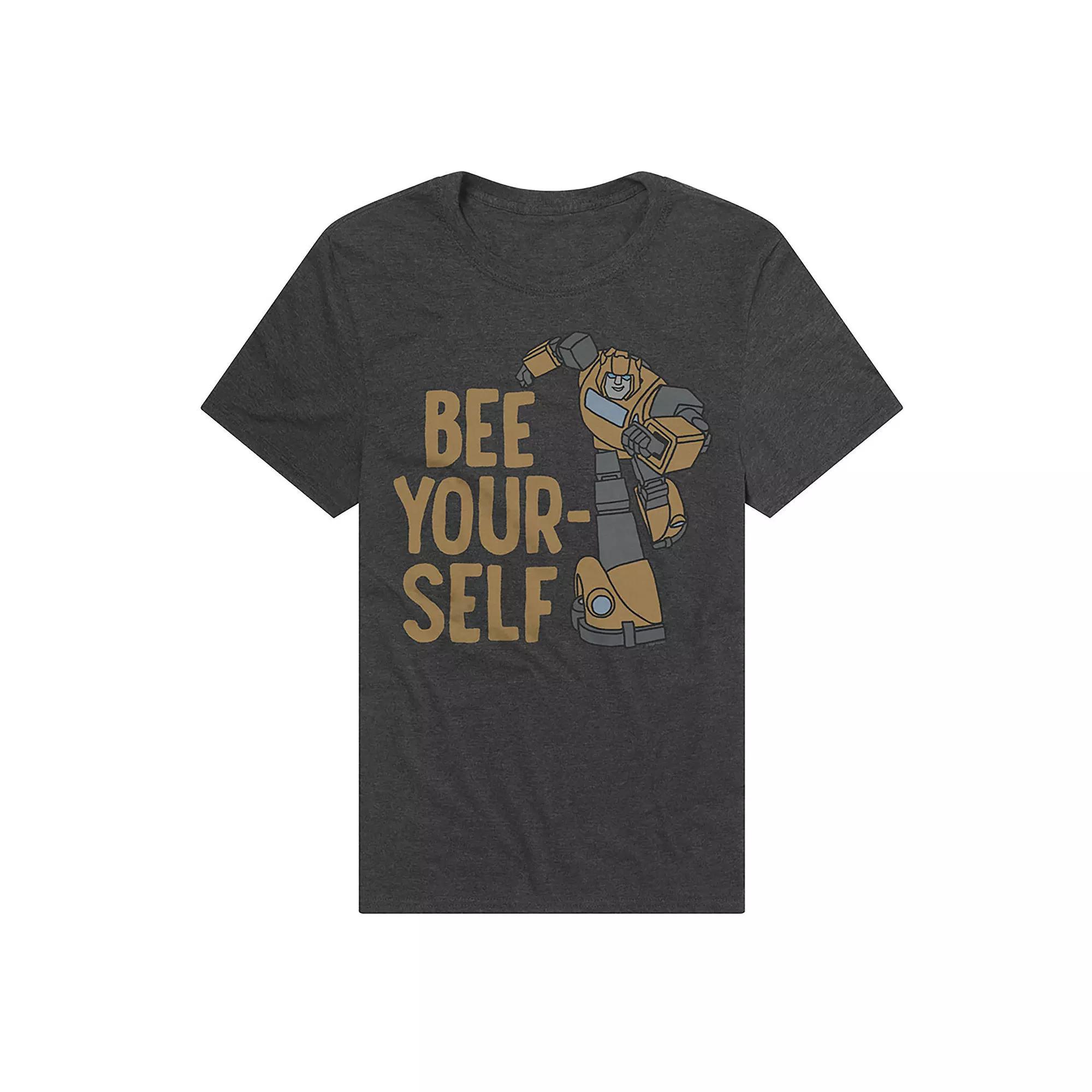 Men's Transformers Bee Yourself T-Shirt, Size: Medium, Grey Product Image