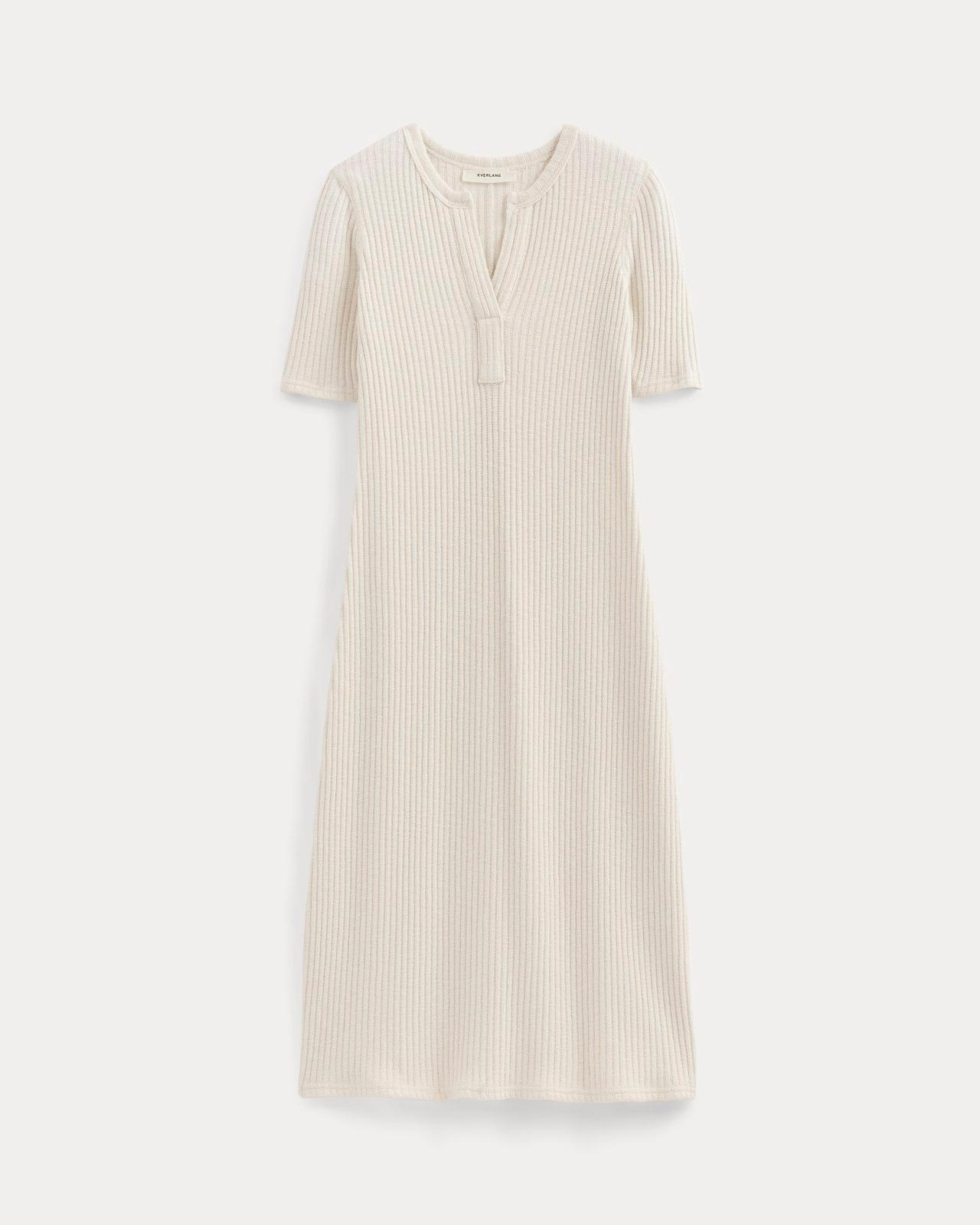The Rib-Knit Henley Dress Product Image