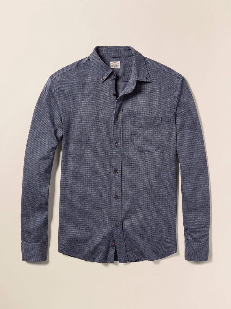 Coastline Knit Shirt - Twilight Houndstooth Product Image