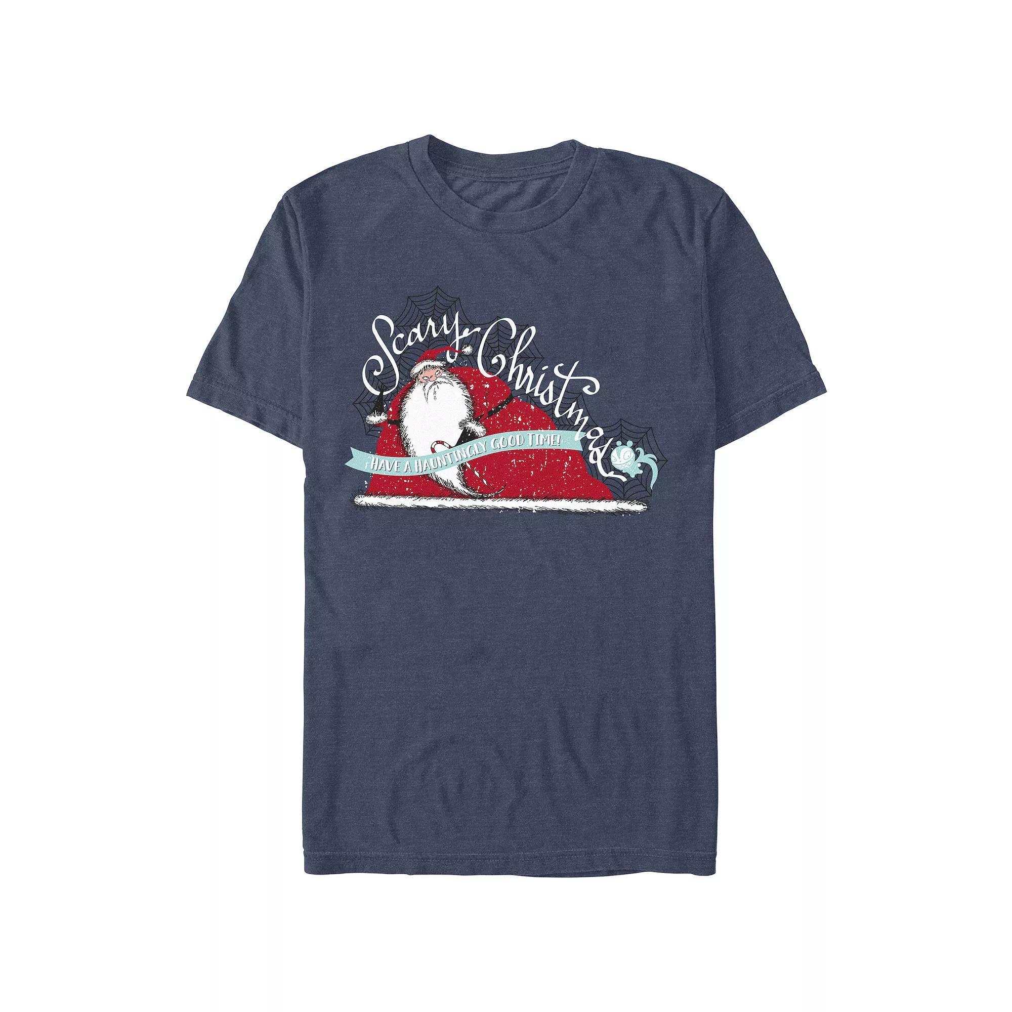 Disney's The Nightmare Before Christmas Scary Christmas Men's Graphic Tee, Size: Medium, Navy Grey Product Image