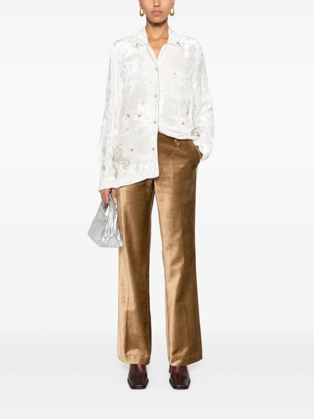 velvet straight trousers Product Image