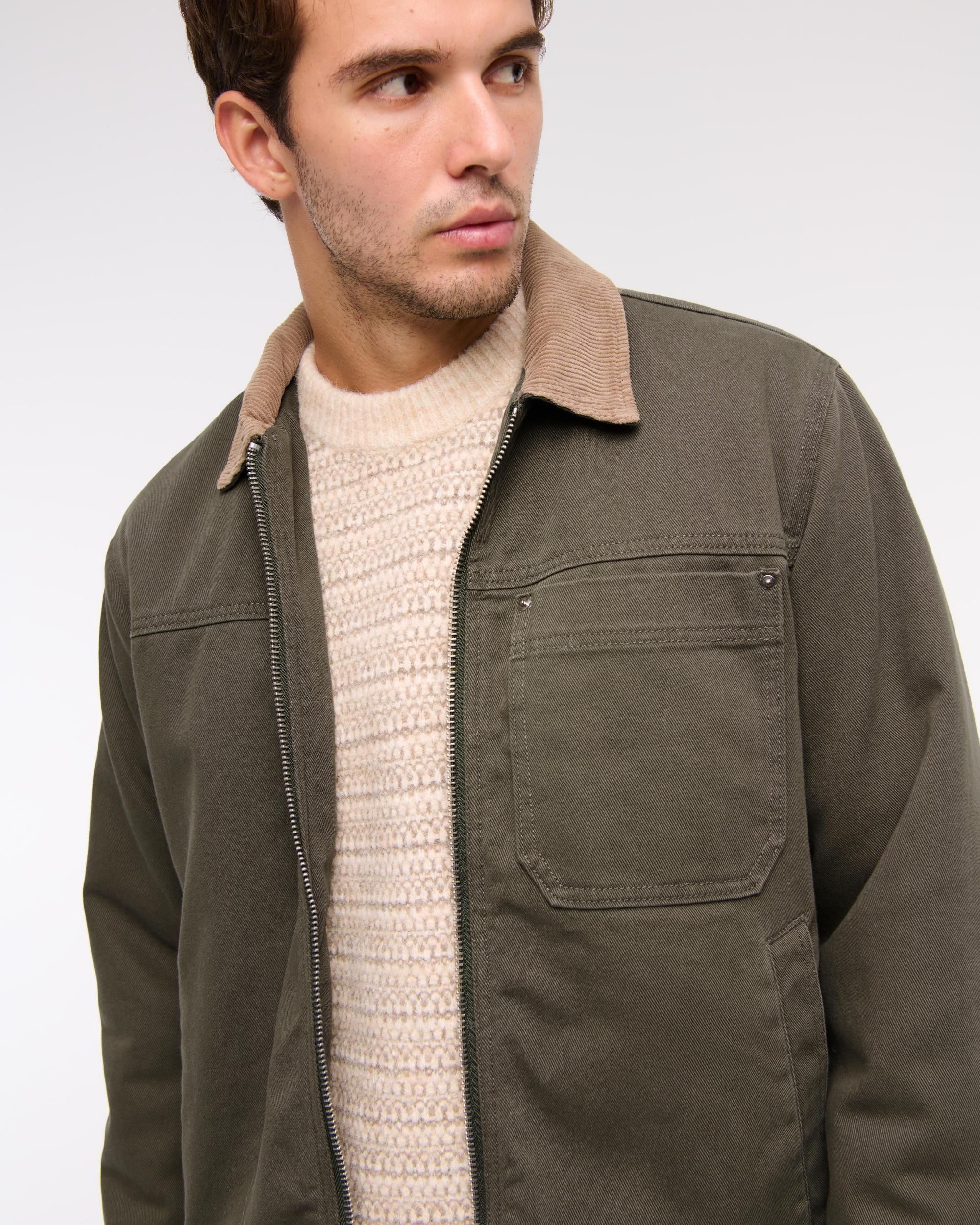 Flannel-Lined Zip Workwear Jacket Product Image