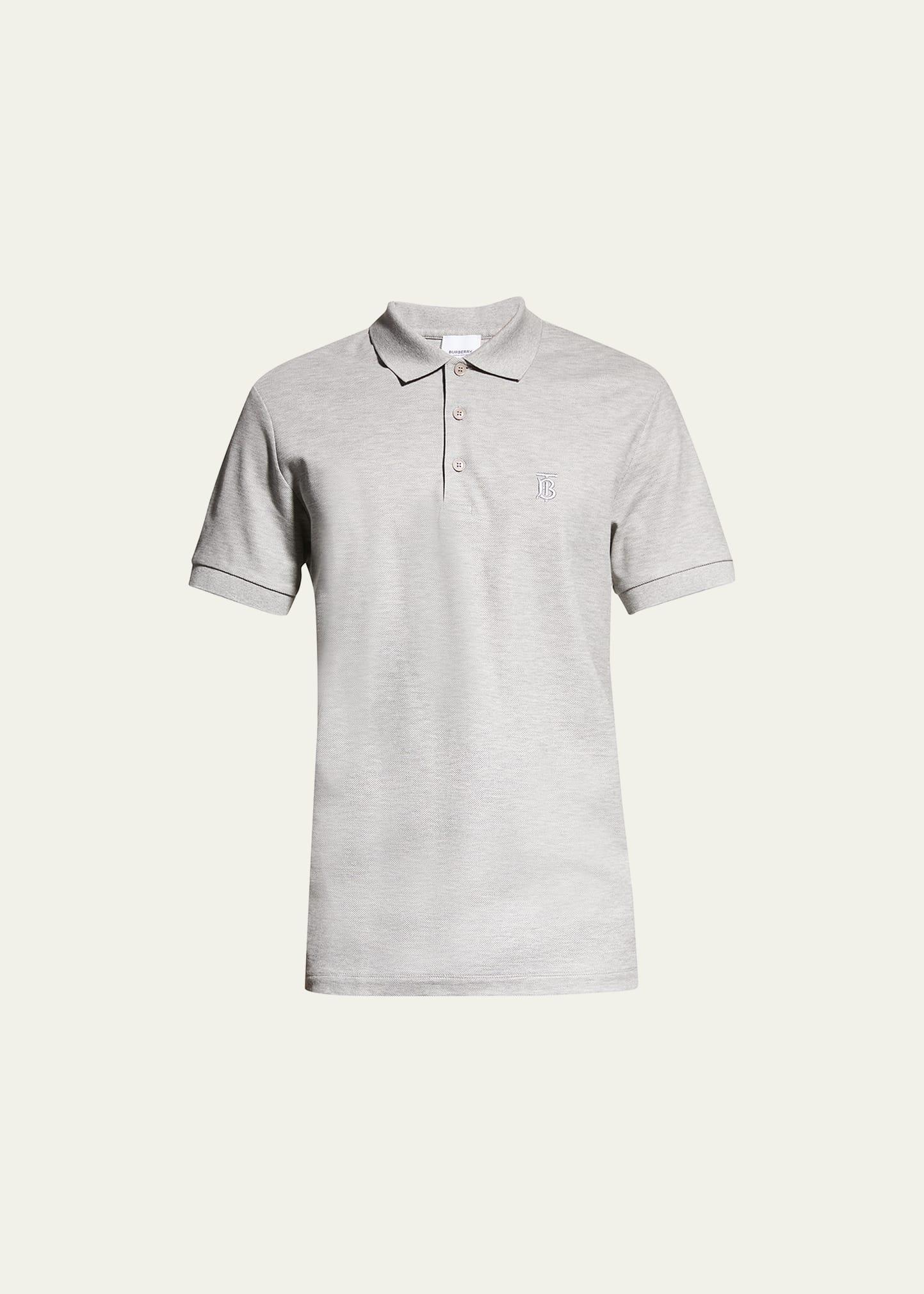 Mens Eddie Pique Polo Shirt, Gray Product Image