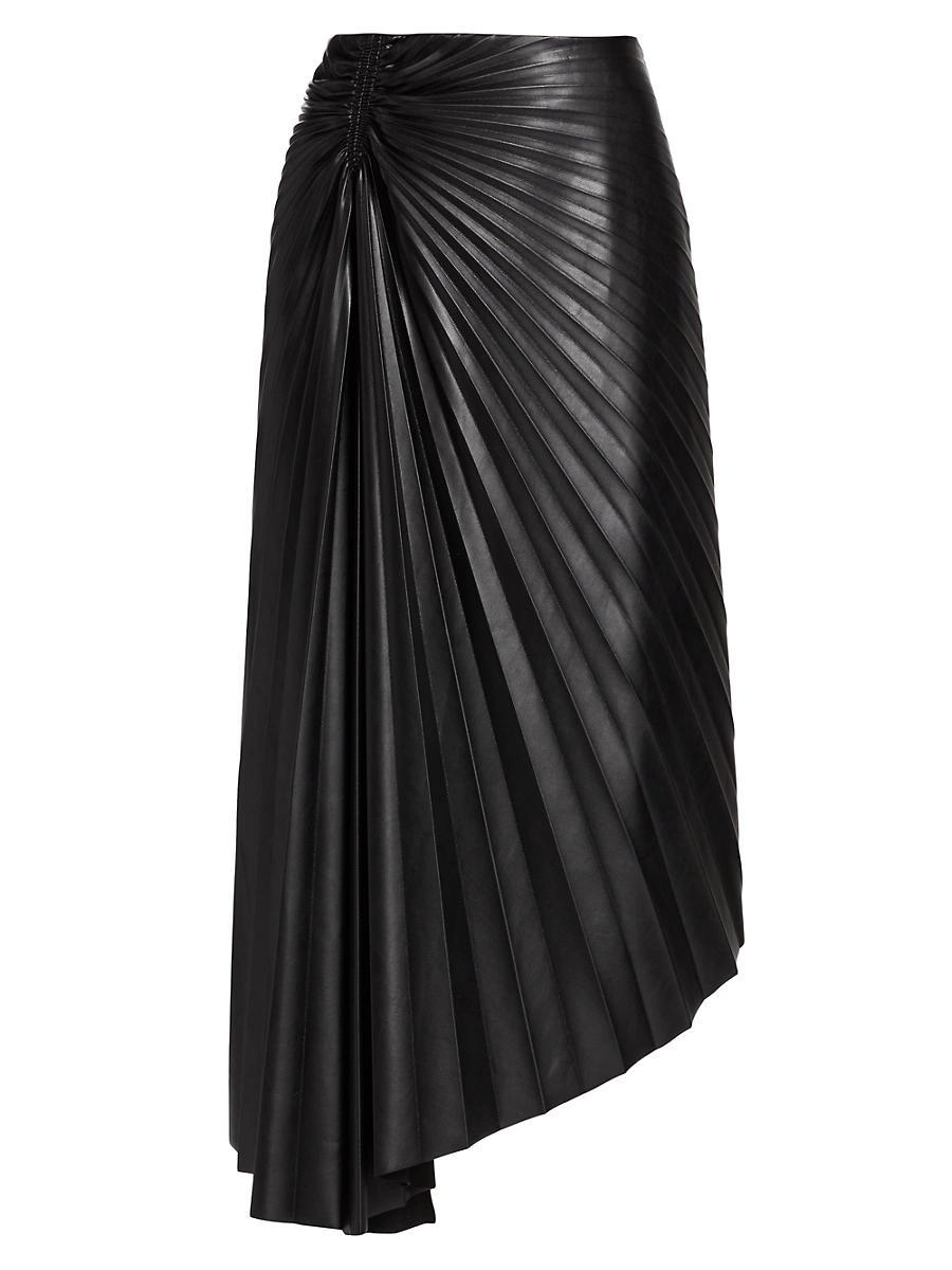 A. l.c. Tracy Asymmetric Pleated Vegan Leather Skirt Product Image