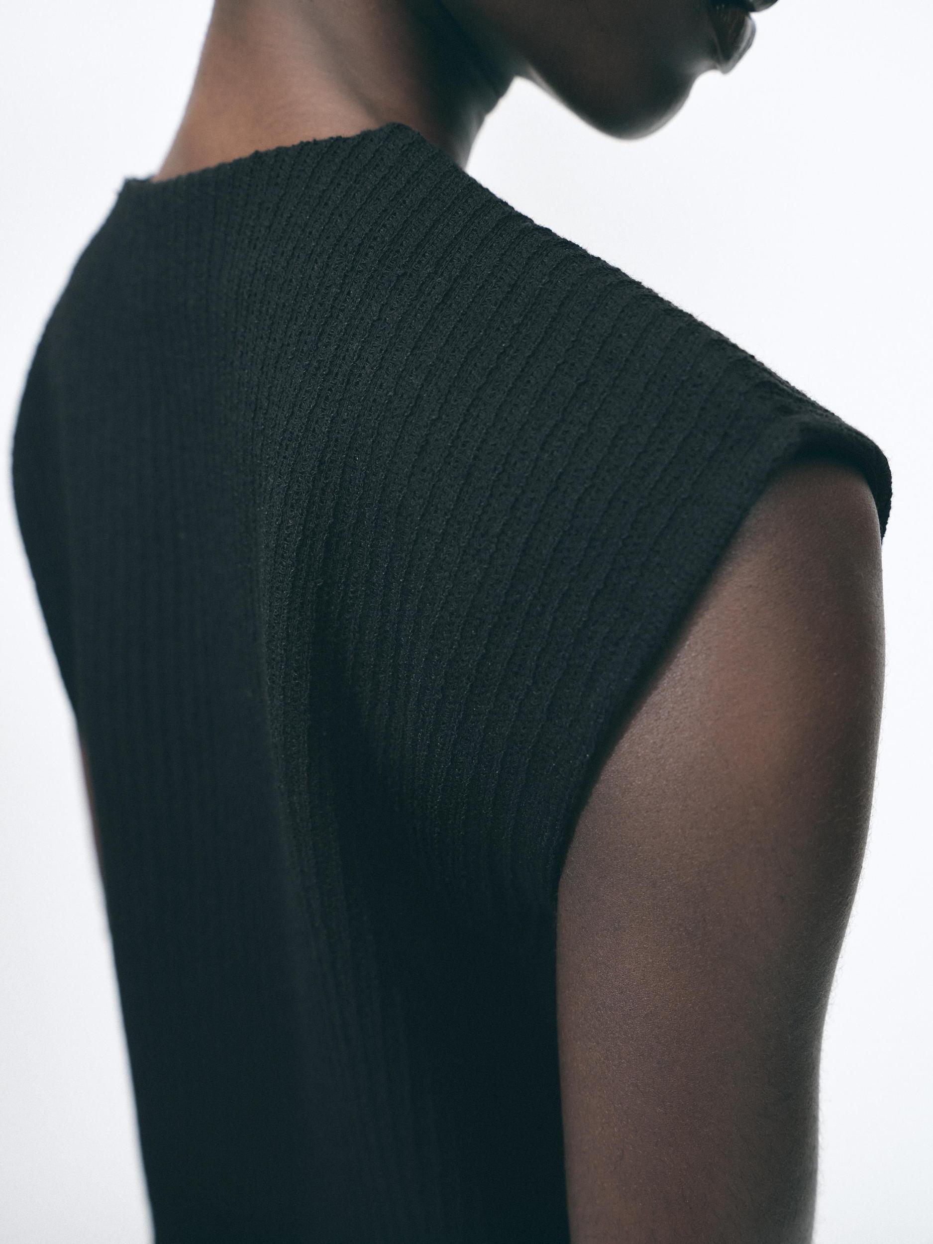 TEXTURED WEAVE VEST TOP WITH BUTTONS Product Image