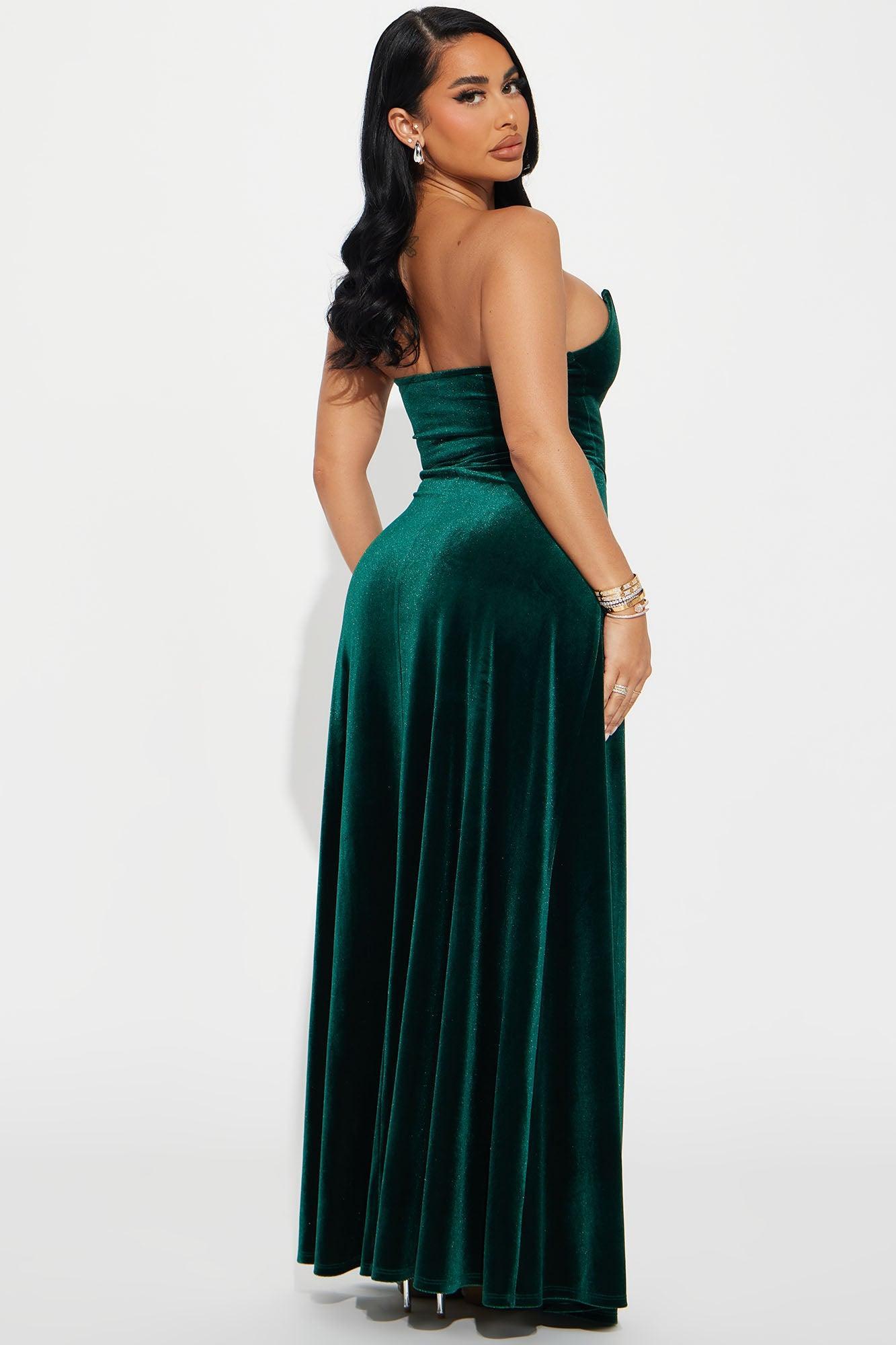 Leila Velvet Maxi Dress - Hunter Product Image