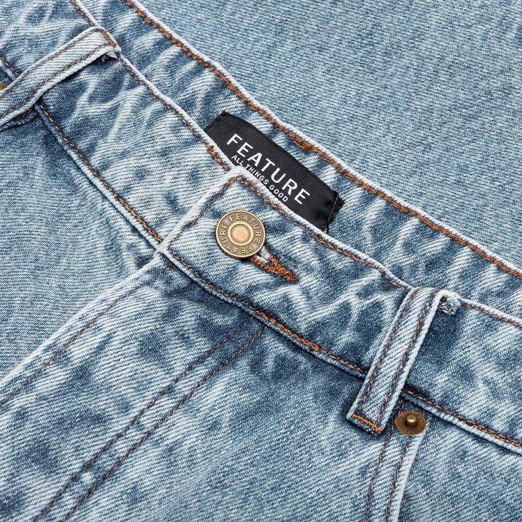 Berry Wide Denim Short - Washed Medium Blue Male Product Image