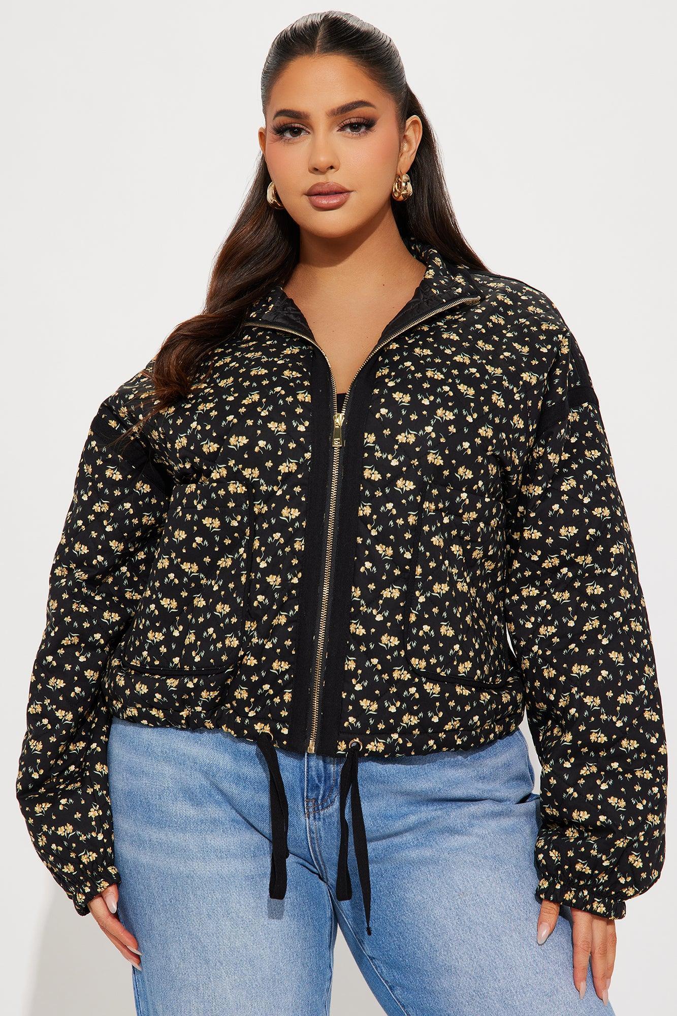 As Sweet As Ever Oversized Quilted Jacket - Black Product Image