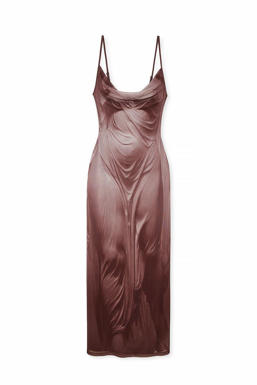Waterfall Mesh Maxi Dress Product Image