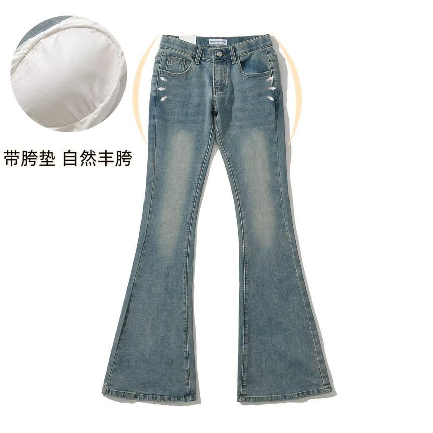 Mid Rise Washed Bootcut Jeans Product Image