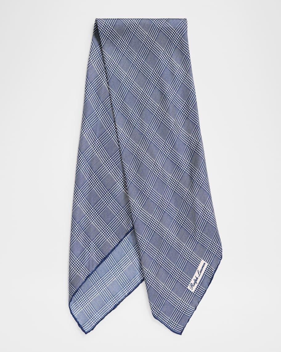 x Neiman Marcus Mens Glen Plaid Neckerchief Product Image