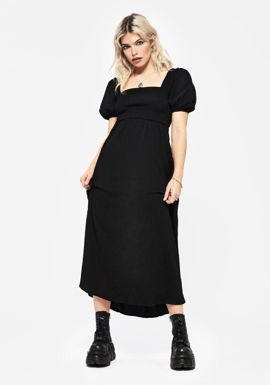 Carmine Midaxi Smock Dress - Black Product Image