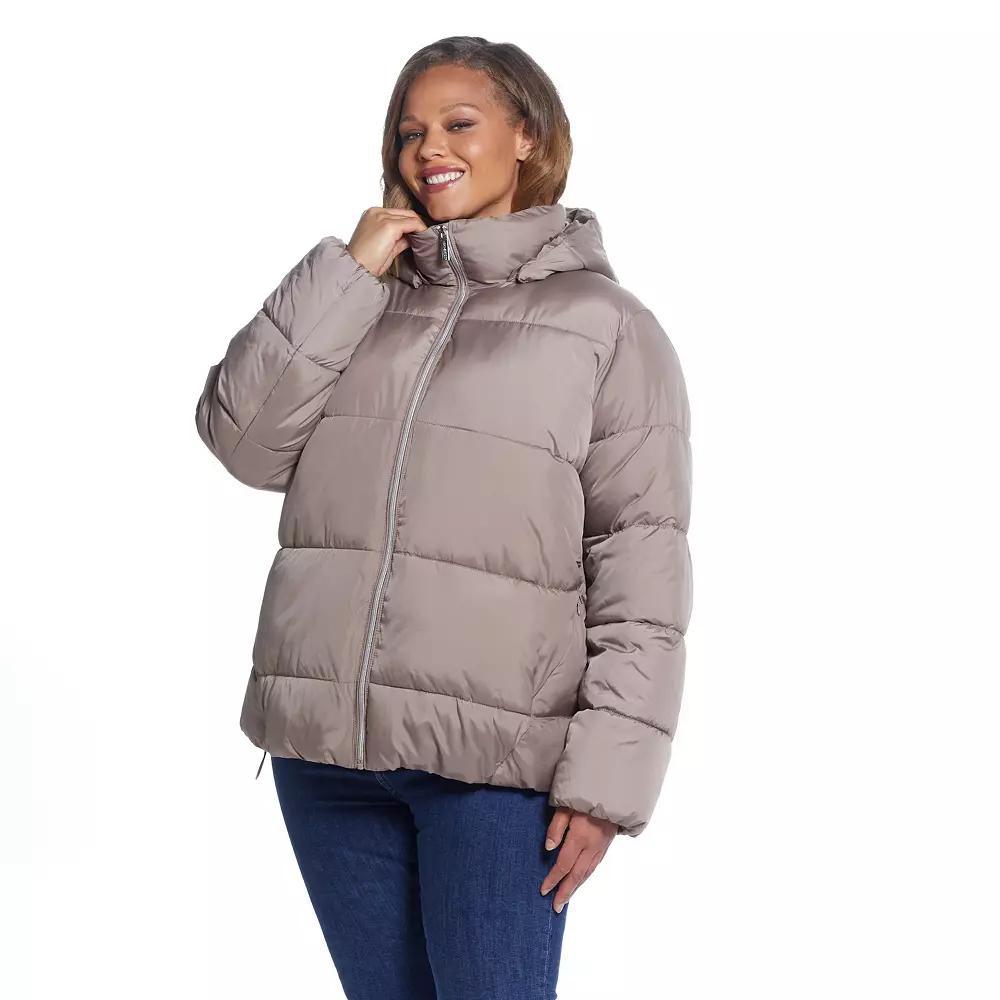 Plus Size Weathercast Hood Puffer Coat, Women's, Size: 2XL, Brown Product Image
