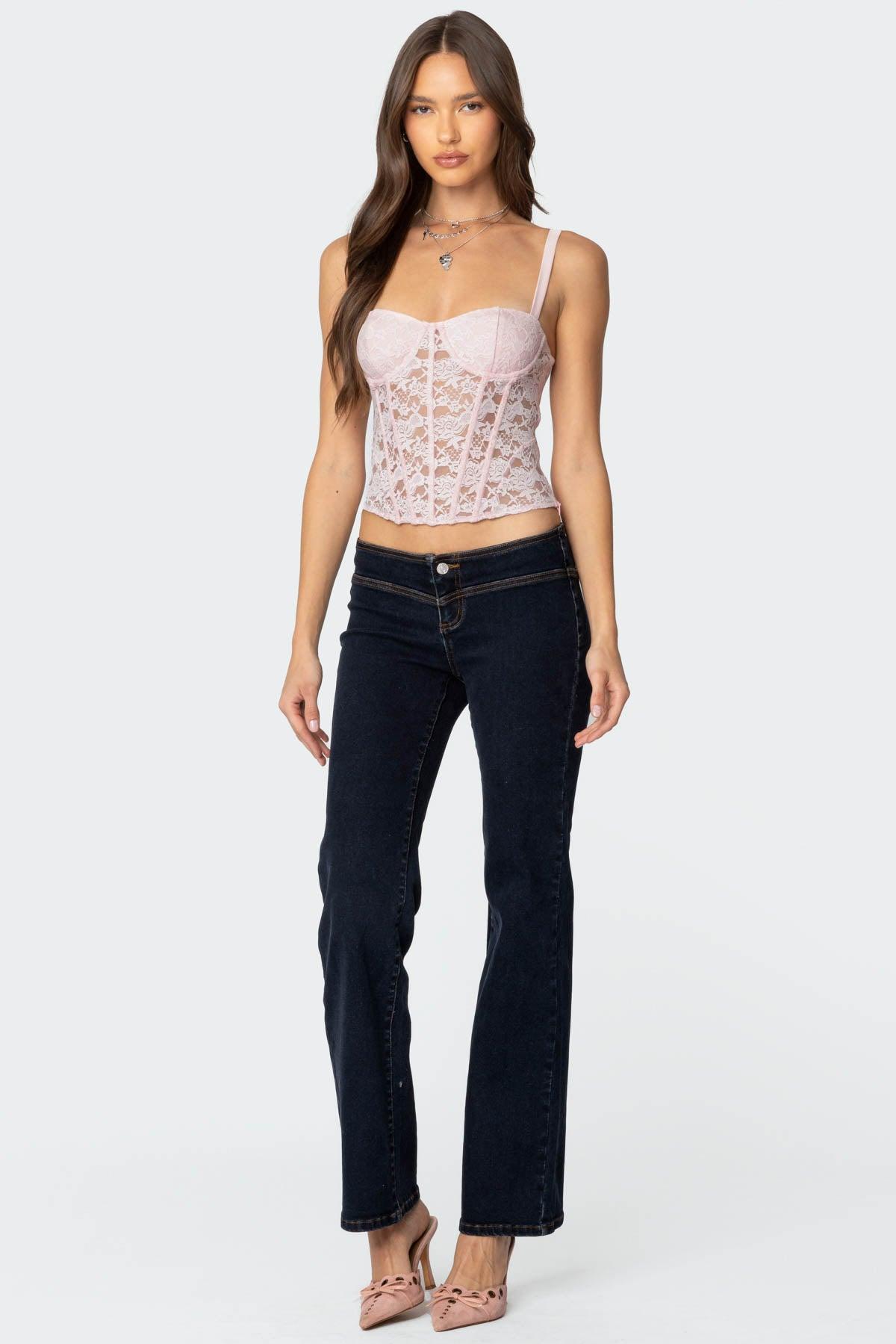 Drew Sheer Lace Cupped Corset Product Image