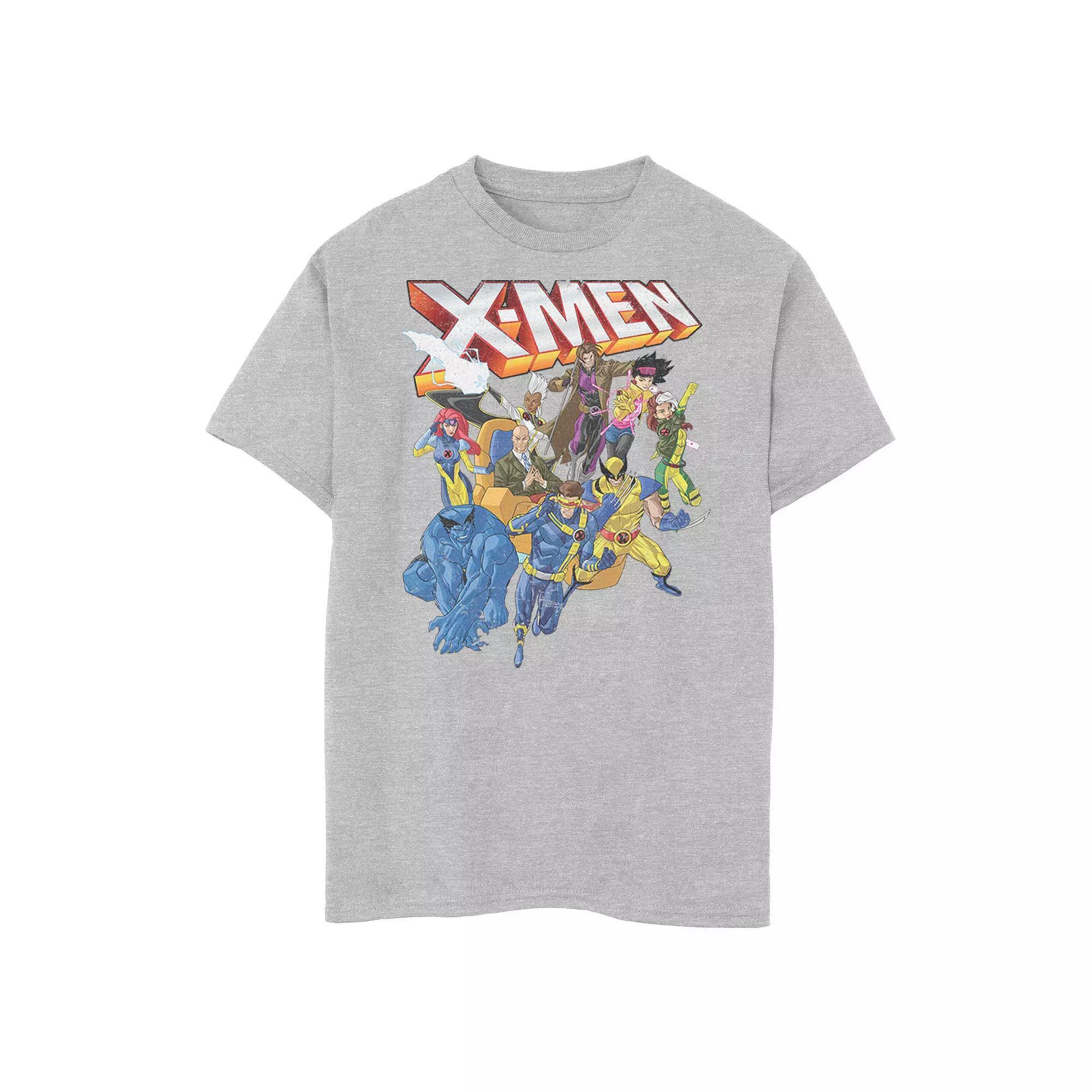 Boys 8-20 Marvel X-Men Vintage Group Shot Logo Tee, Boys Athletic Grey Product Image