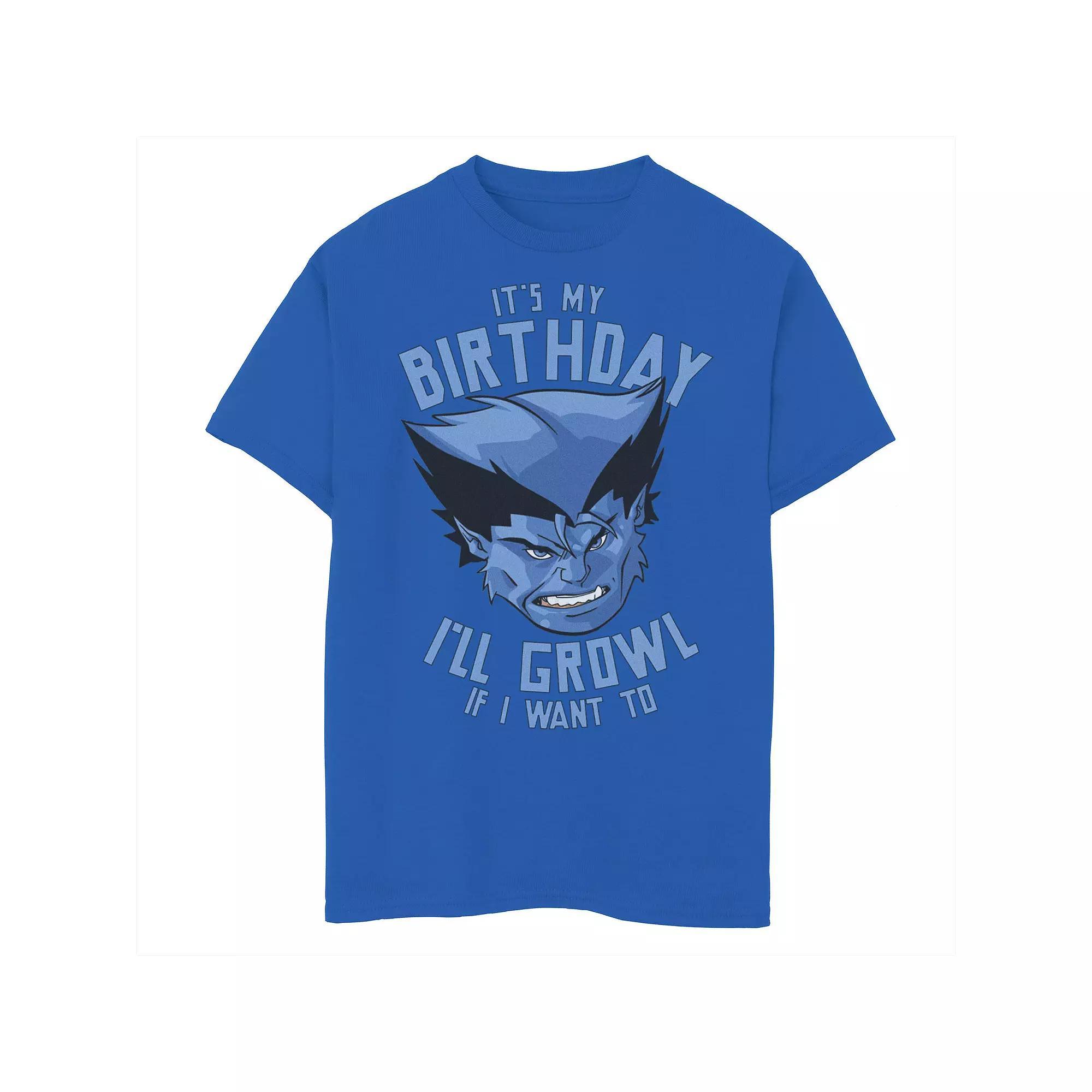 Boys 8-20 Marvel X-Men Beast It's My Birthday I'll Growl If I Want To Graphic Tee, Boy's, Size: XL, Royal Product Image