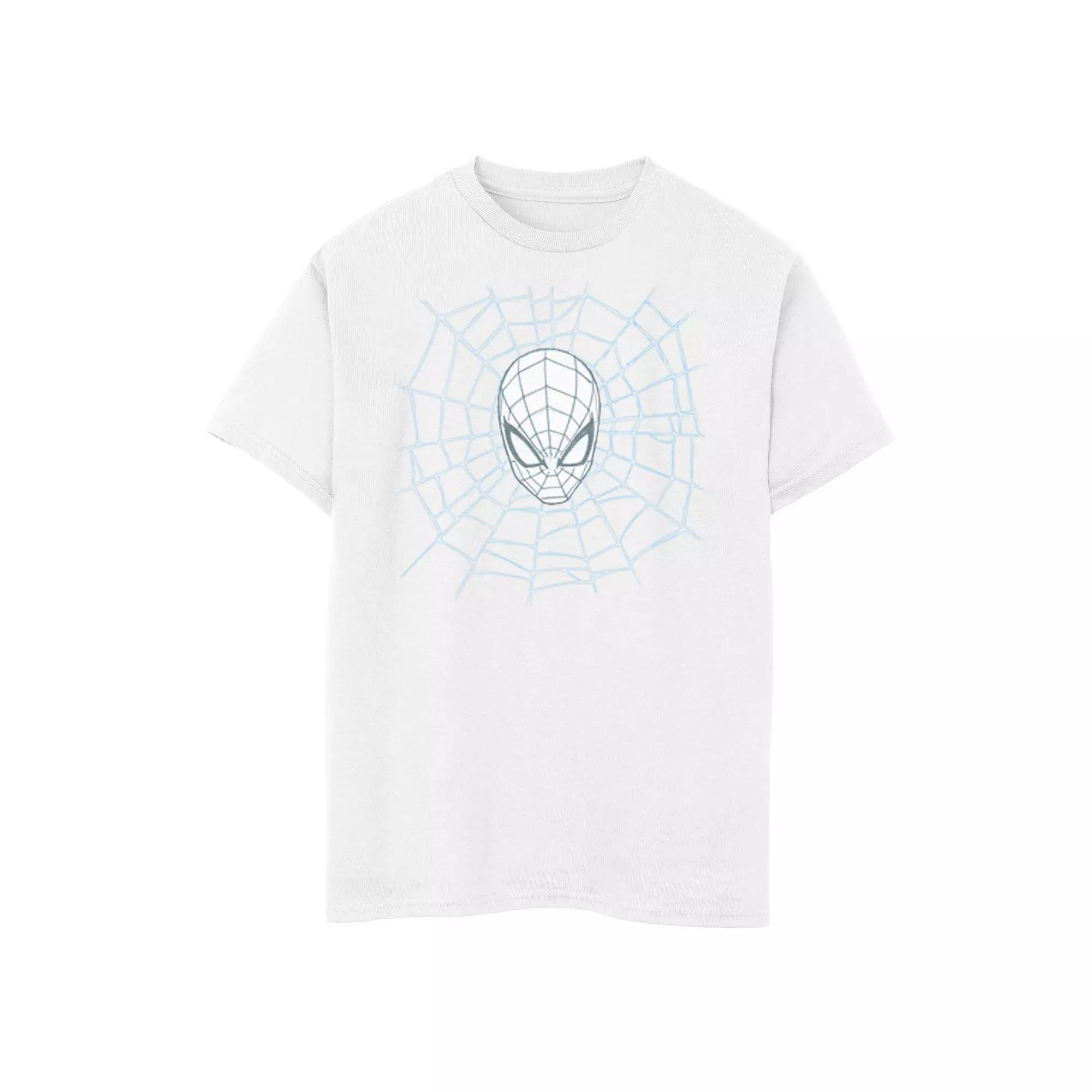Boys 8-20 Marvel Spider-Man Face Web Logo Orange Tonal Graphic Tee, Boy's, Size: XS, Black Product Image