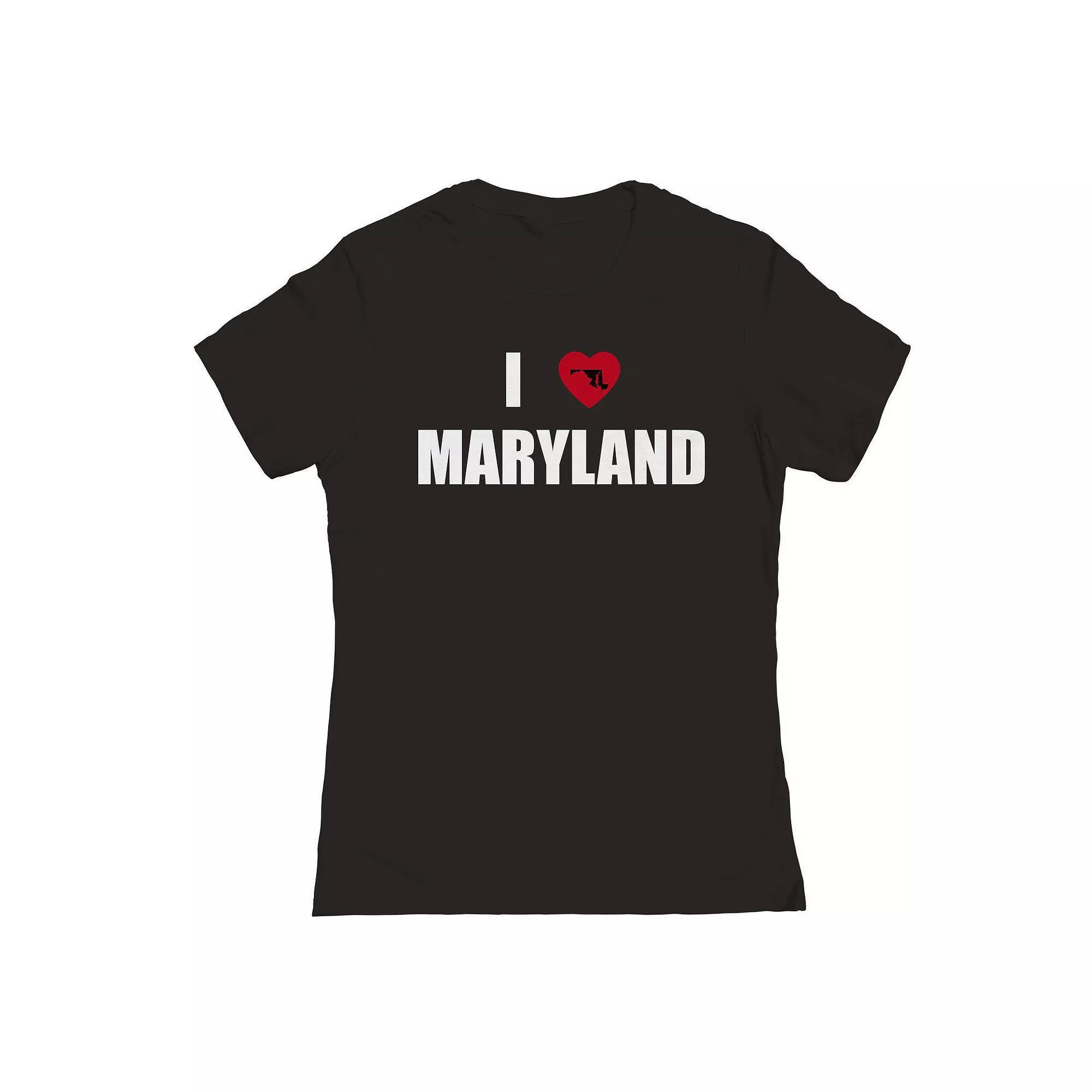 Junior's I Heart Maryland Graphic Tee, Women's, Size: XL, Black Product Image
