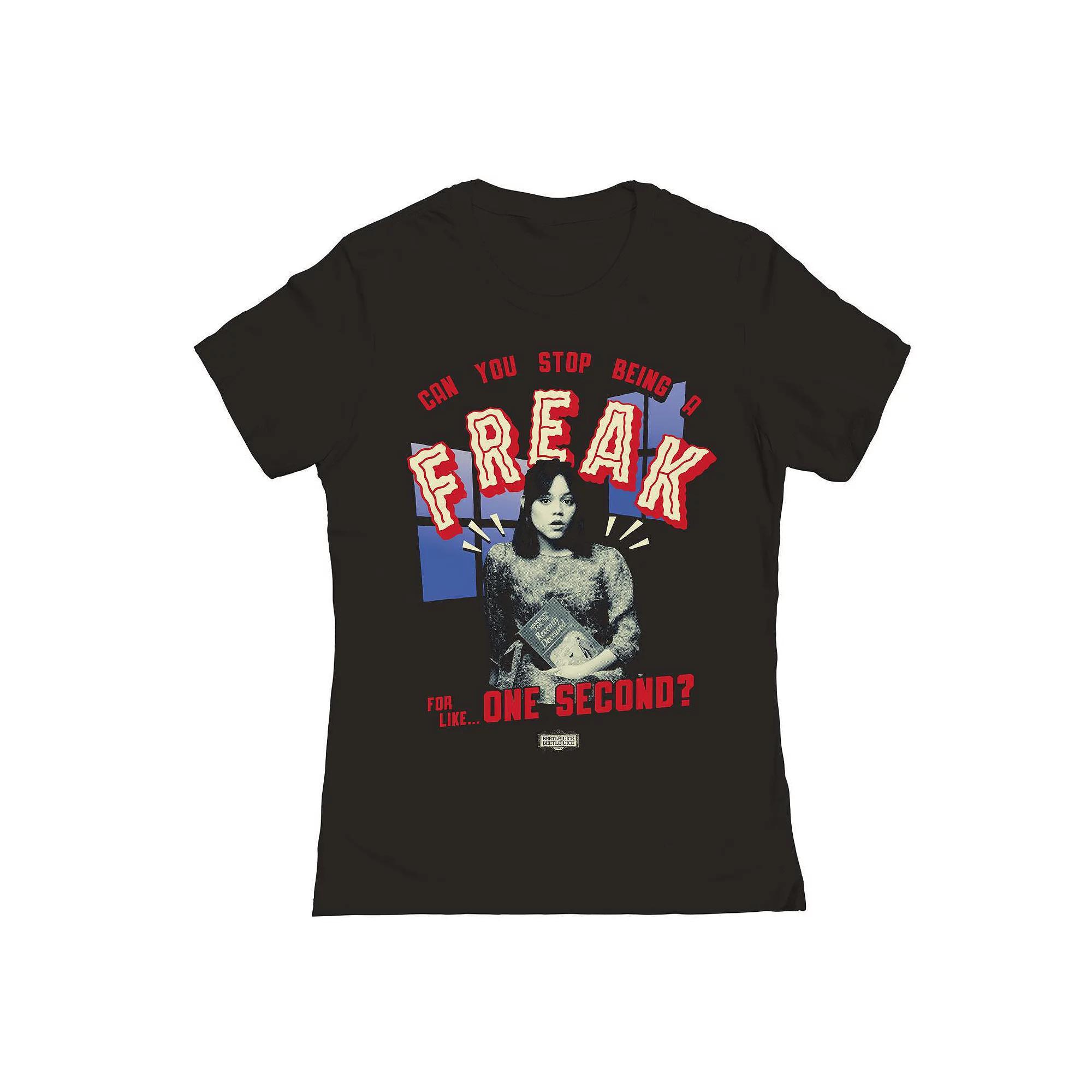 Junior's Freak Beetlejuice Graphic Tee, Women's, Size: Medium, Black Product Image