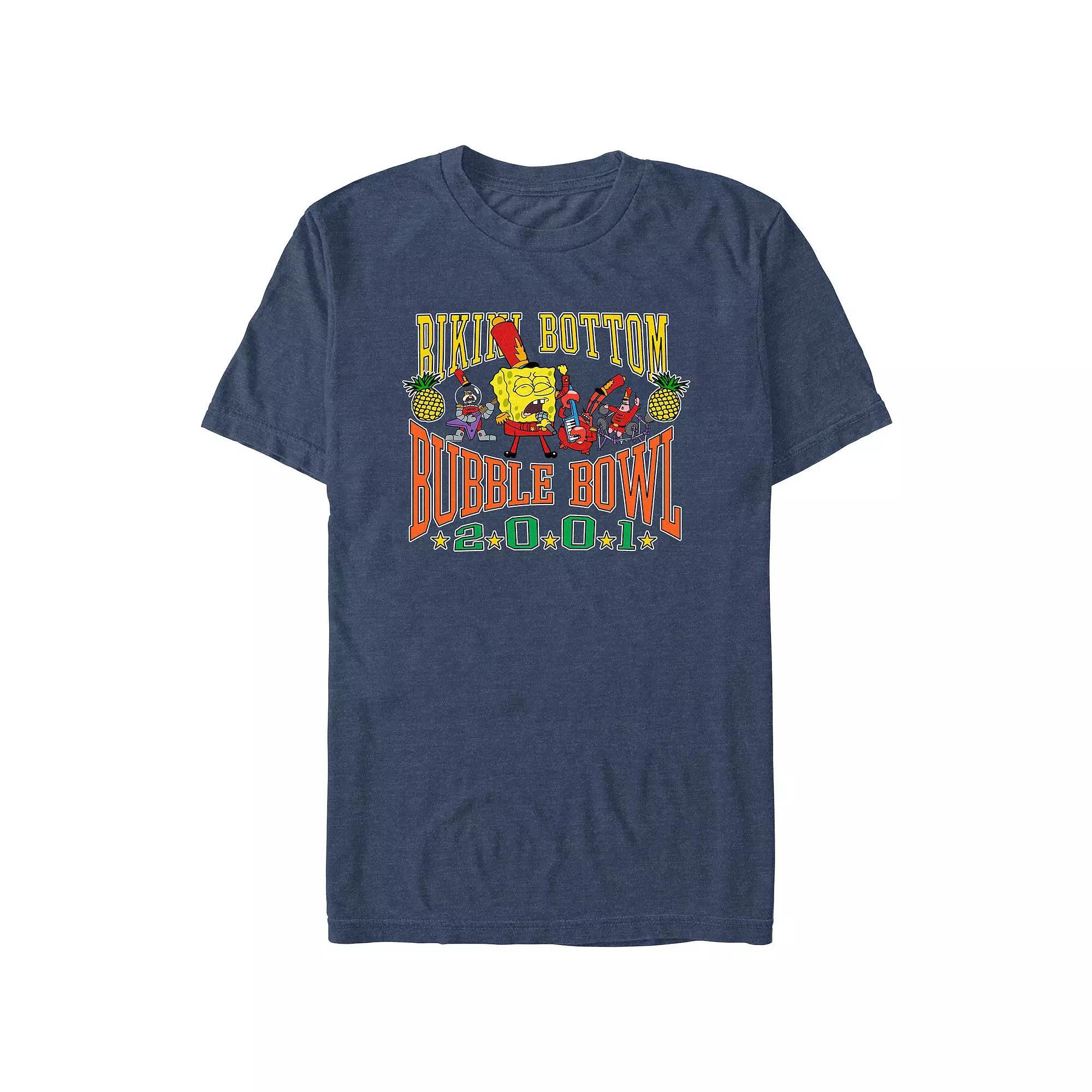 Big & Tall Nickelodeon SpongeBob SquarePants Bikini Bottom Bubble Bowl 2001 Graphic Tee, Men's, Size: 3XB, Navy Grey Product Image