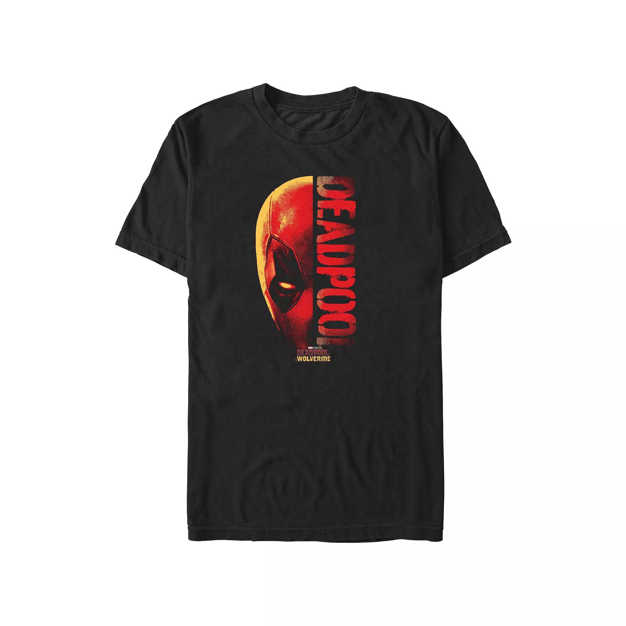 Big & Tall Marvel Deadpool & Wolverine Half Mask Poster Graphic Tee, Men's, Size: 4XB, Black Product Image