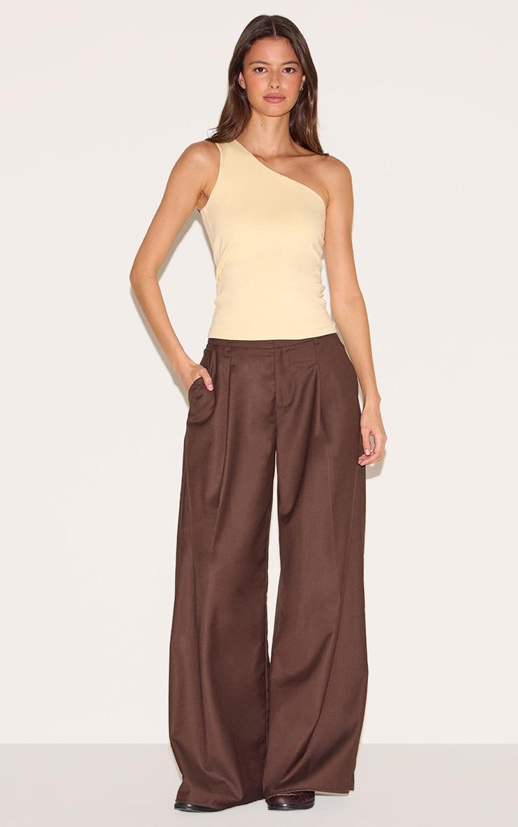 Almond Sleeveless One Shoulder Top Product Image