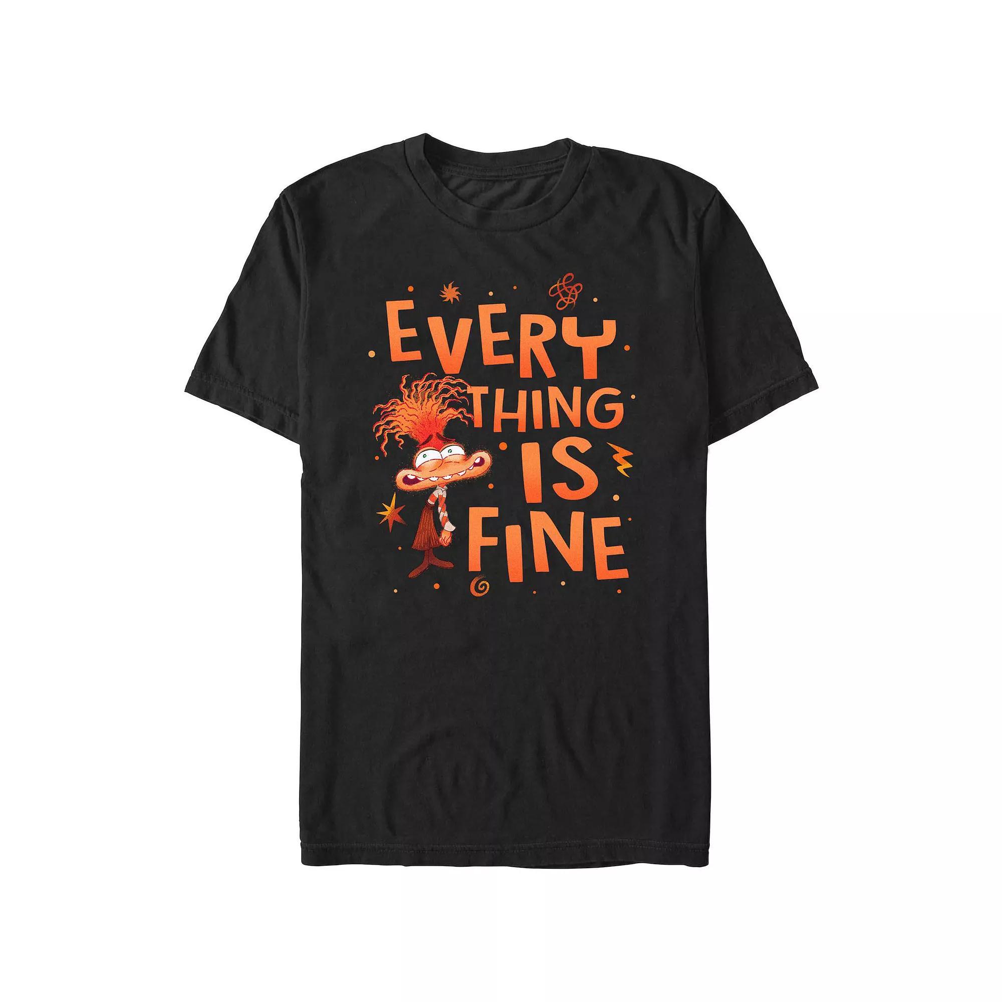 Disney's Inside Out 2 Anxiety Everything is Fine Men's Graphic Tee, Size: Large, Black Product Image