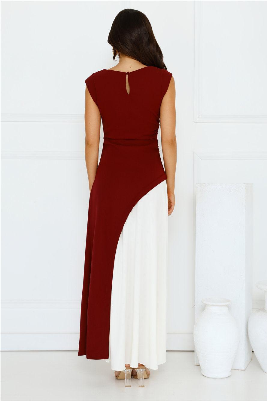 Starlit Soiree Maxi Dress Wine Product Image
