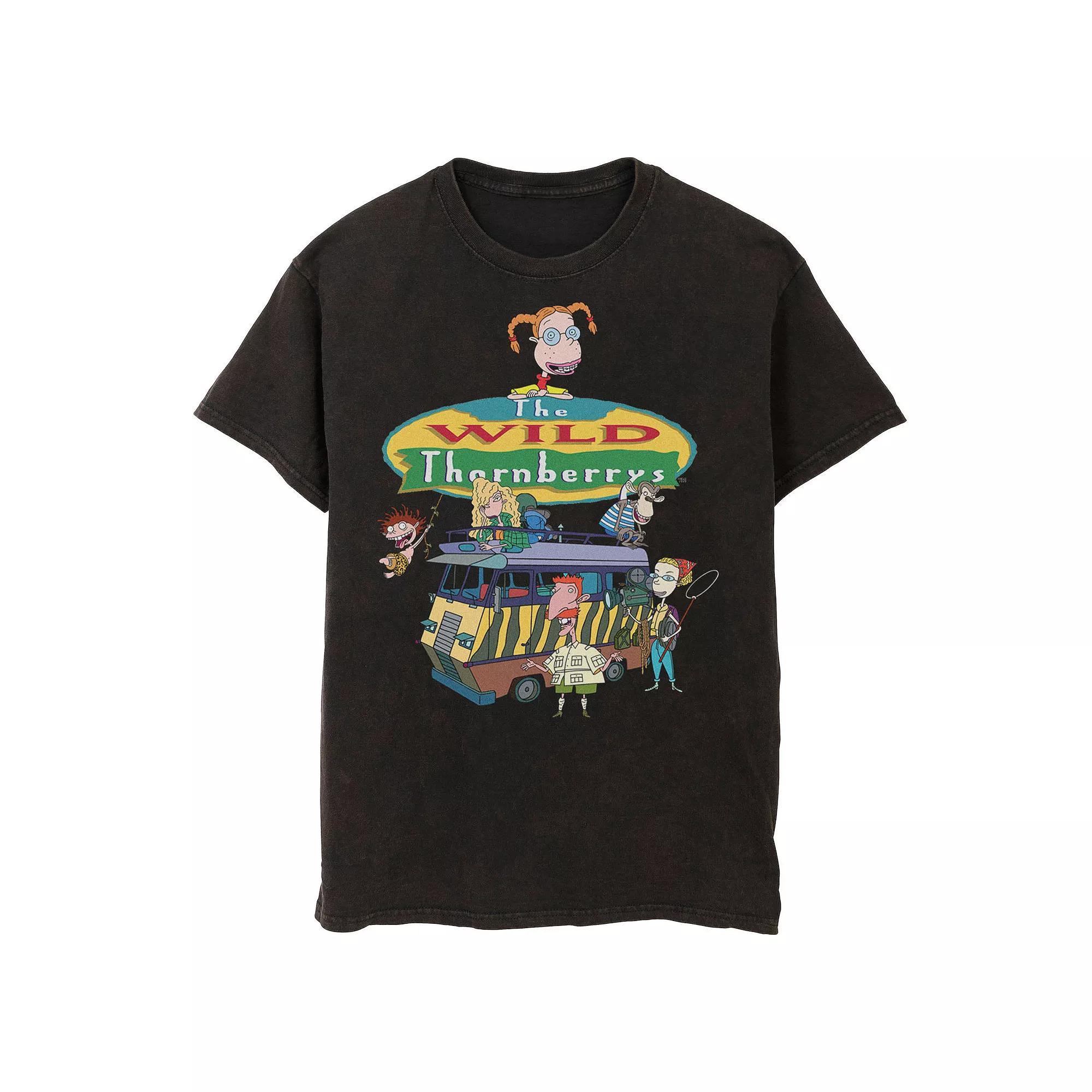 Mens Nickelodeon The Wild Thornberrys Family RV Logo Mineral Wash Graphic Tee Product Image