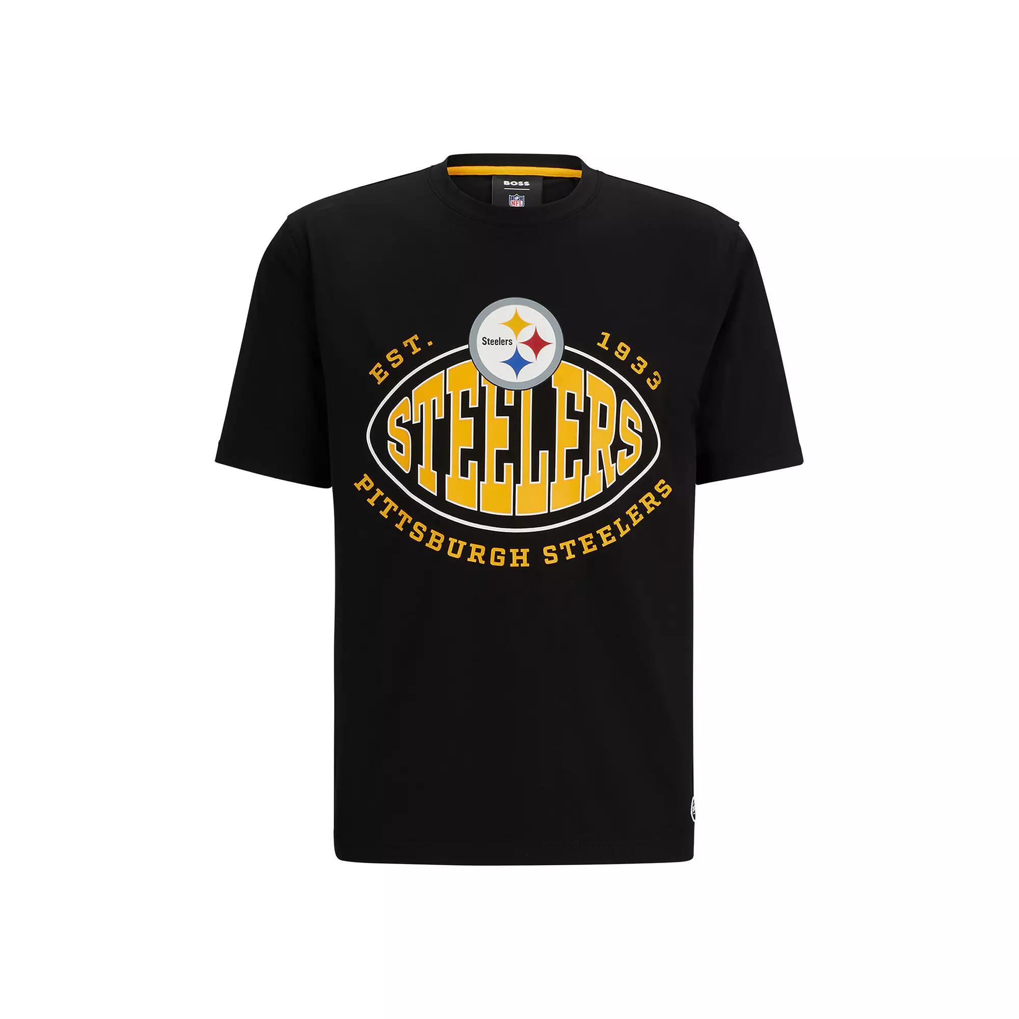 Men's BOSS X NFL  Black Pittsburgh Steelers Trap T-Shirt, Size: Medium Product Image