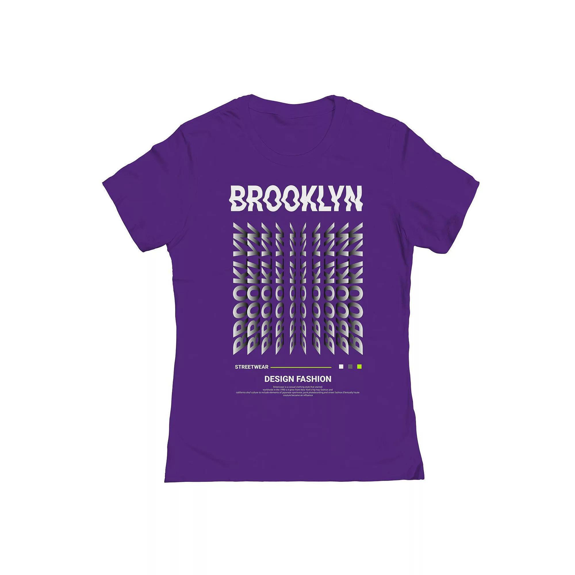 Junior's Brooklyn Design Fashion Graphic Tee, Women's, Size: XXL, Purple Rush Product Image