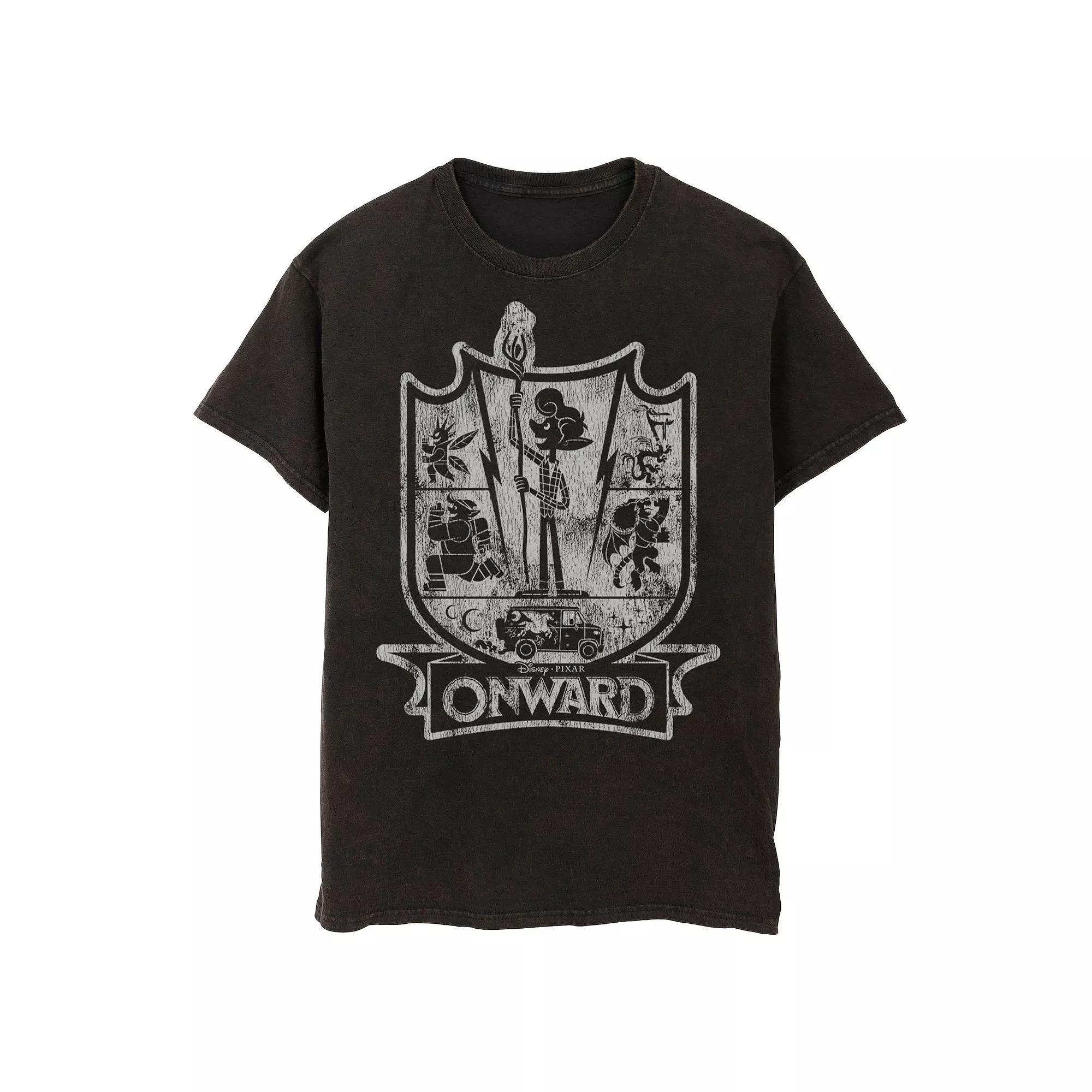Men's Disney Pixar Onward Crest Tee, Size: Medium, Black Product Image