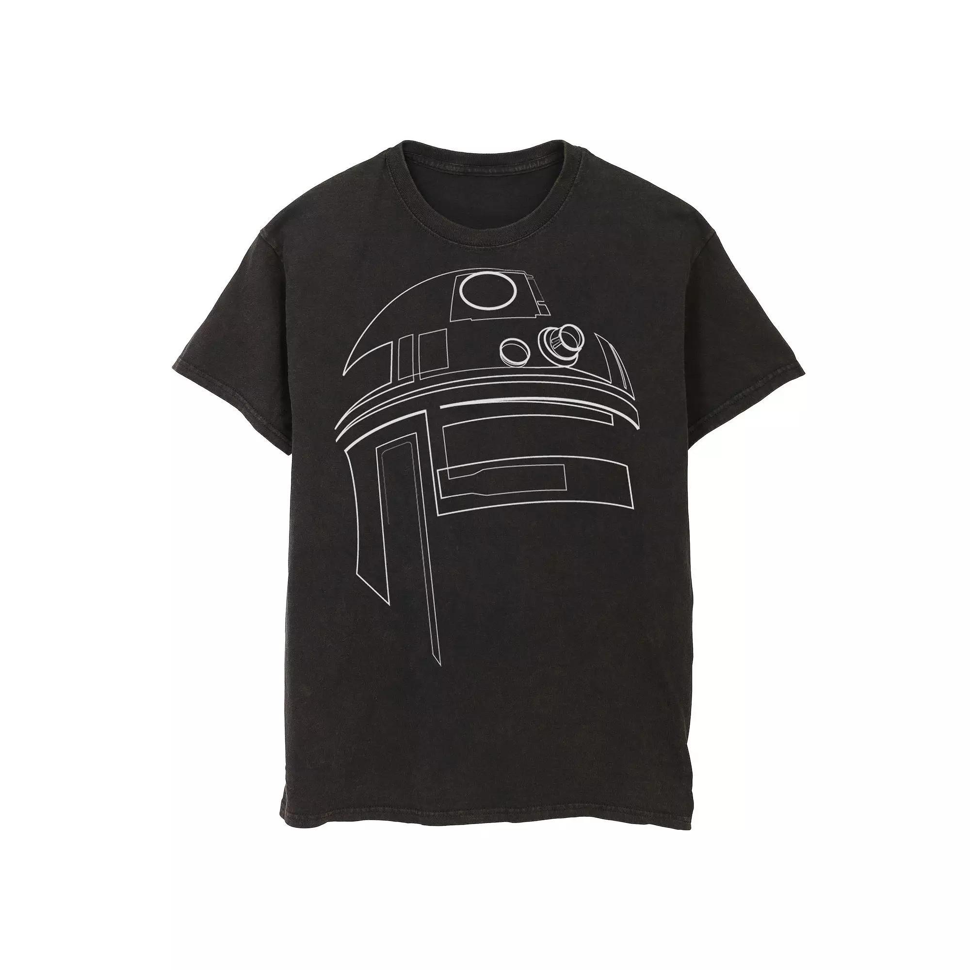 Men's Star Wars R2-D2 Outline Tee, Size: Medium, Black Product Image