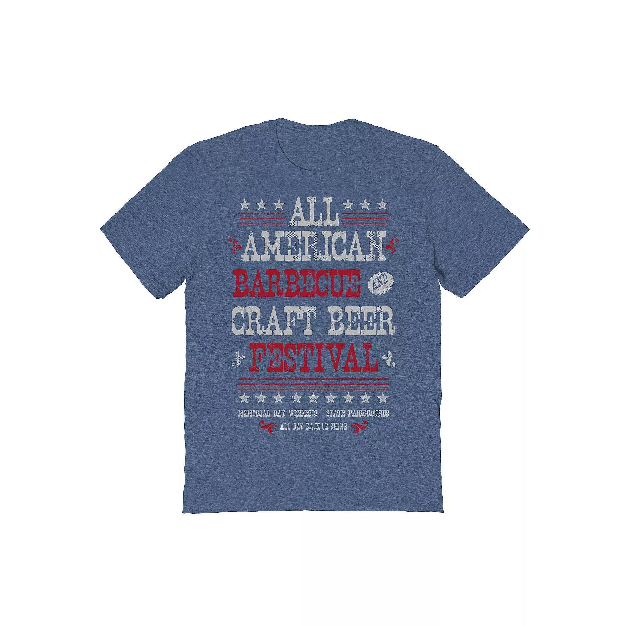 Mens COLAB89 by Threadless All American BBQ Graphic Tee Grey Indigo Product Image