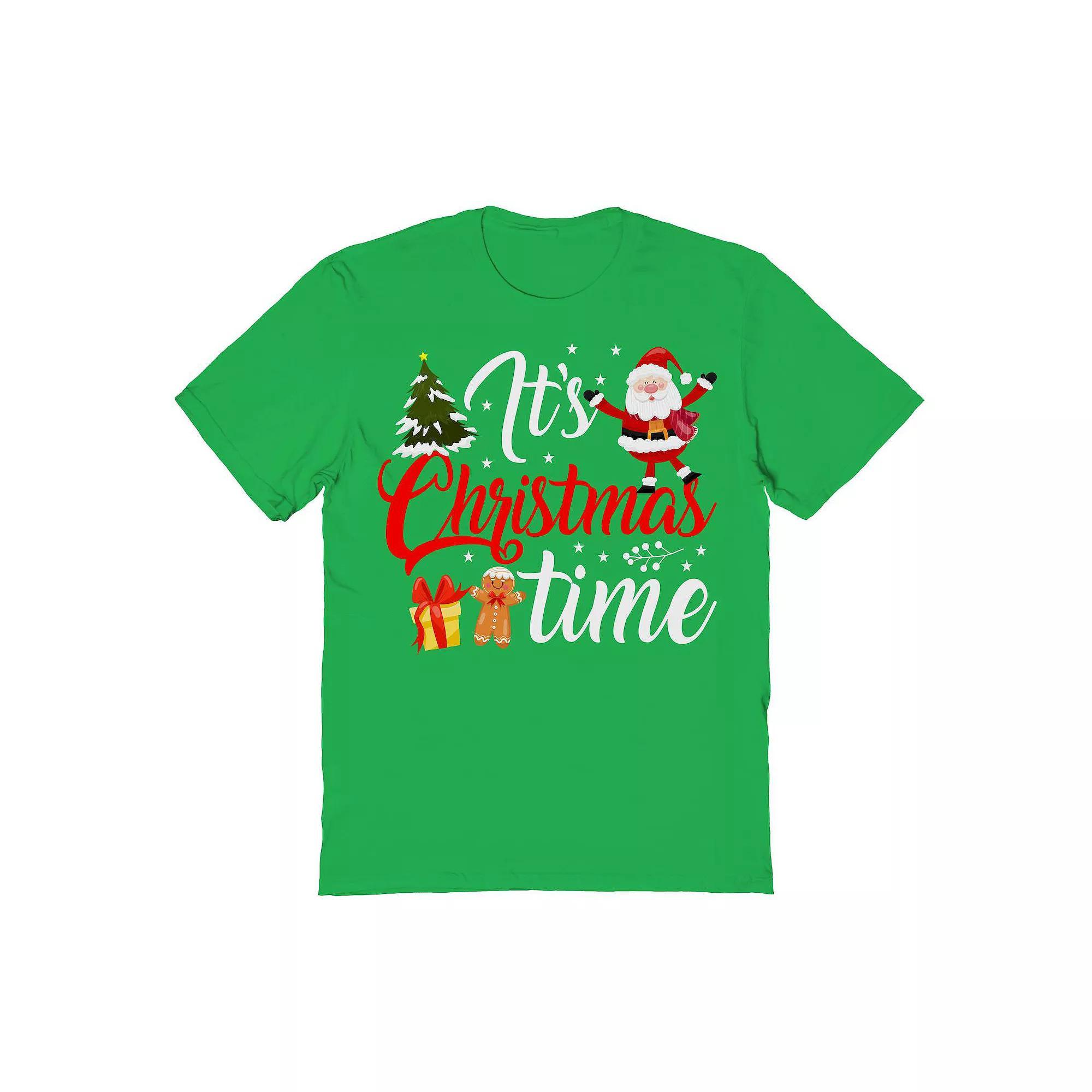 Men's Santa Tree Time Christmas Graphic Tee, Size: Medium, Irish Green Product Image