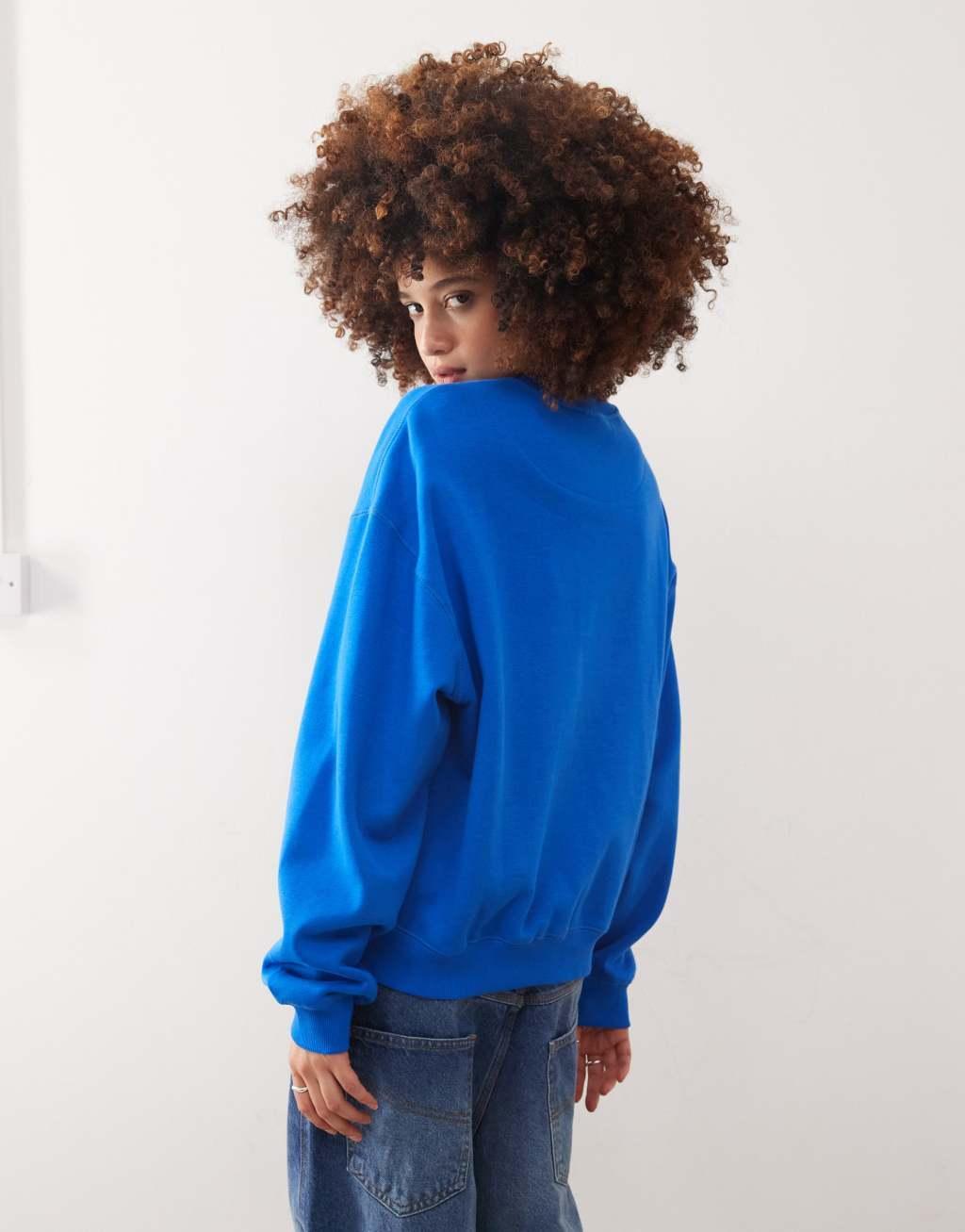 Weekday Essence sweatshirt in blue Product Image