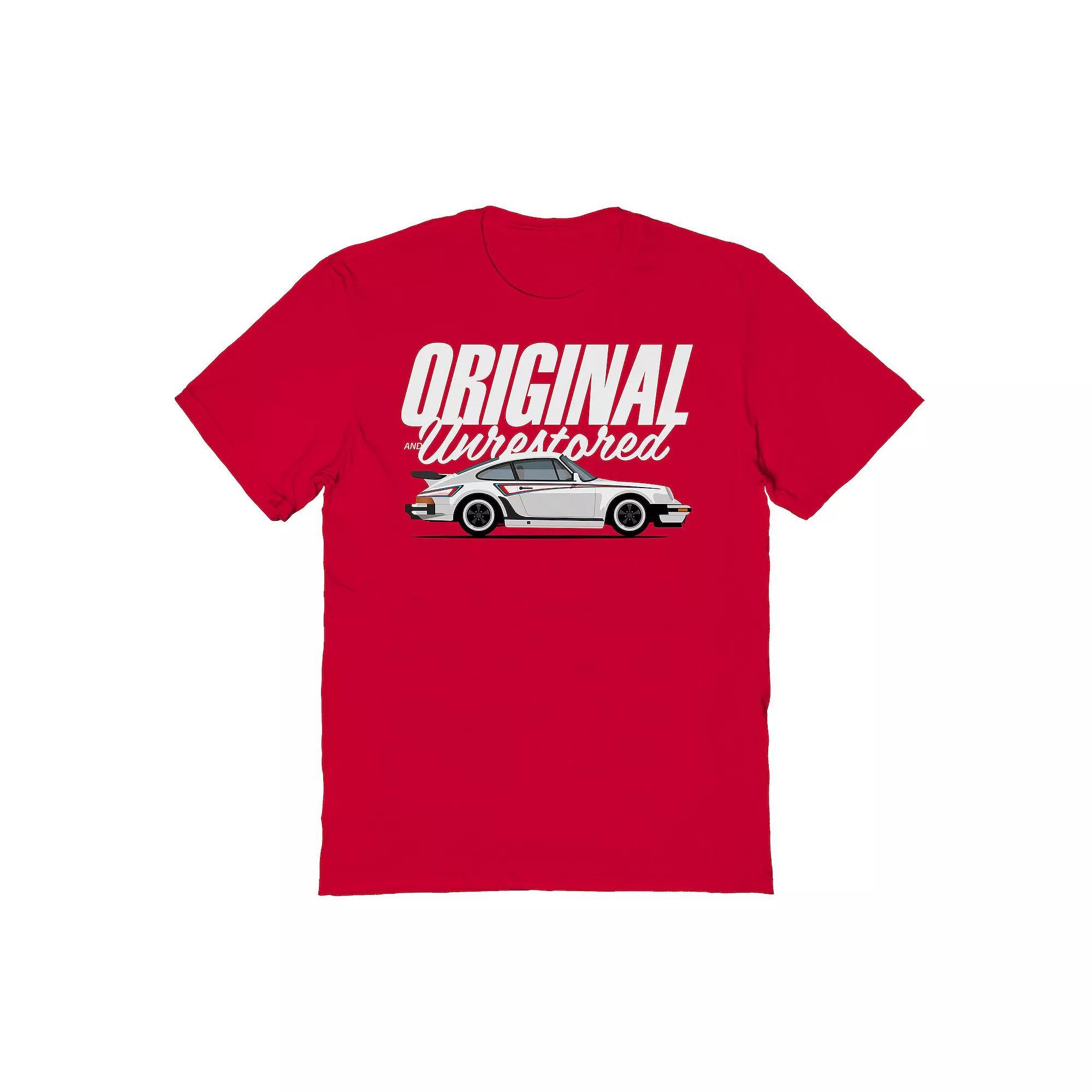 Mens Original & Unrestored Porker Car Graphic Tee Dark Grey Product Image