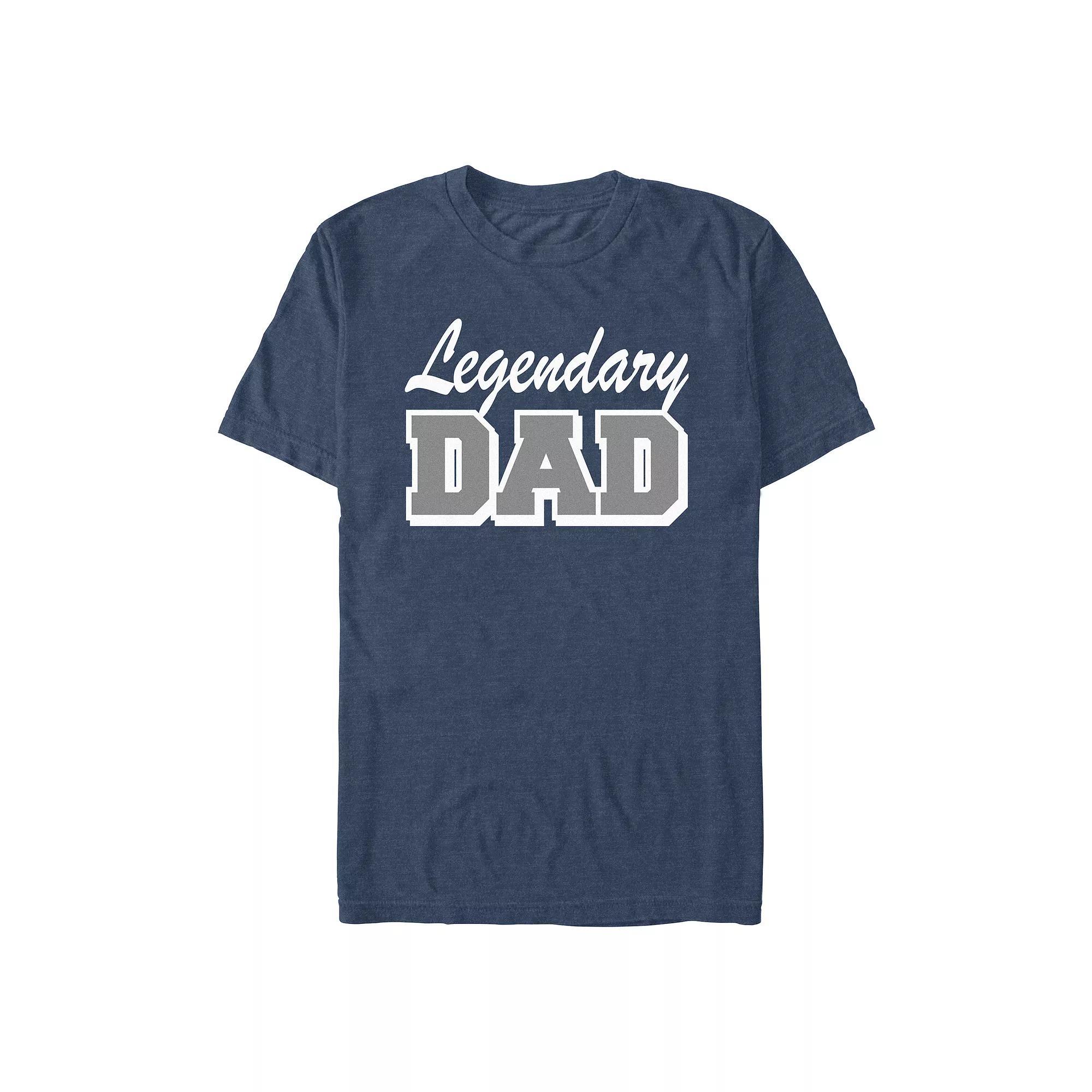 Men's Legendary Dad Graphic Tee, Size: Medium, Navy Grey Product Image