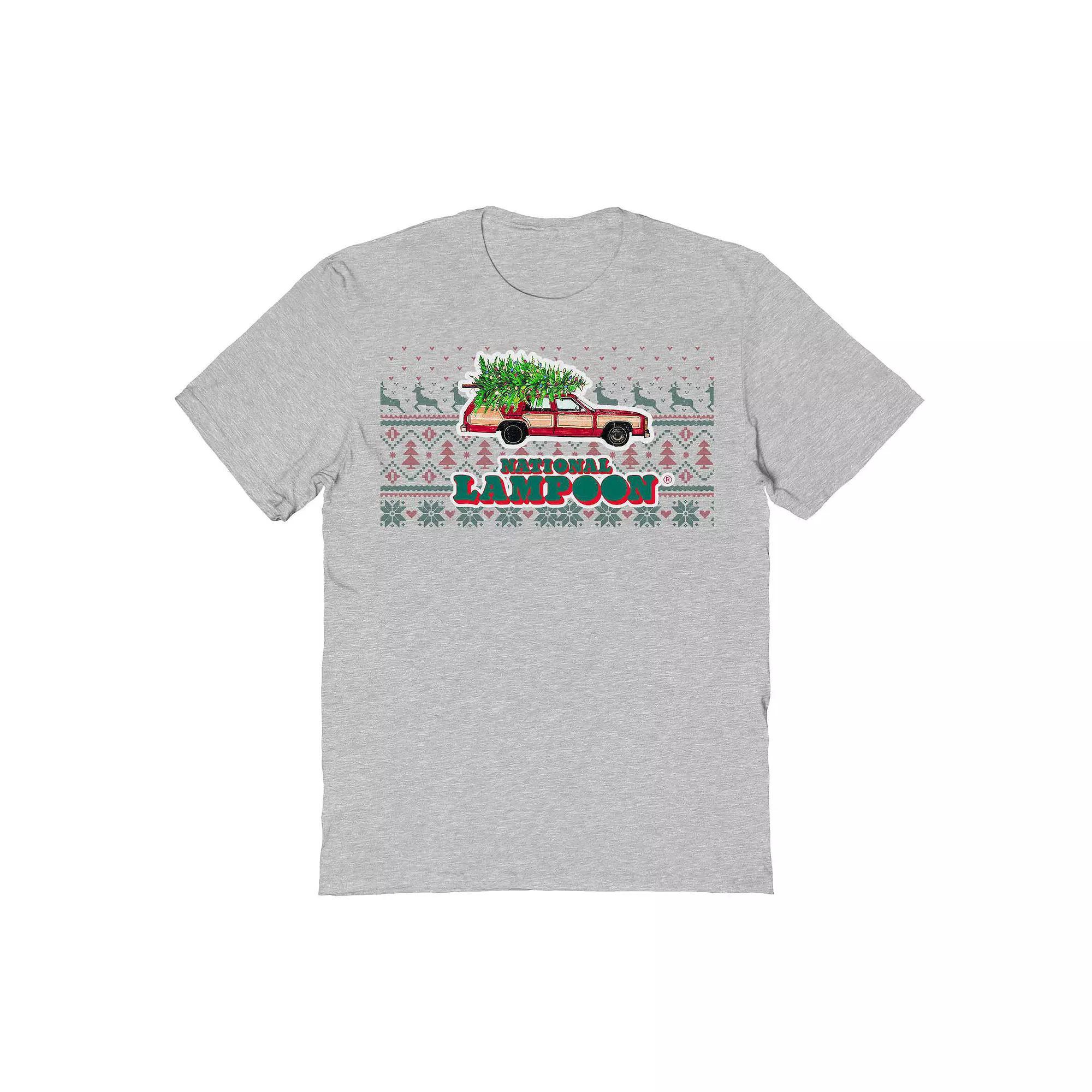 Men's Ugly Sweater Holiday National Lampoon's Christmas Vacation Graphic Tee, Size: Medium, Sport Gray Product Image